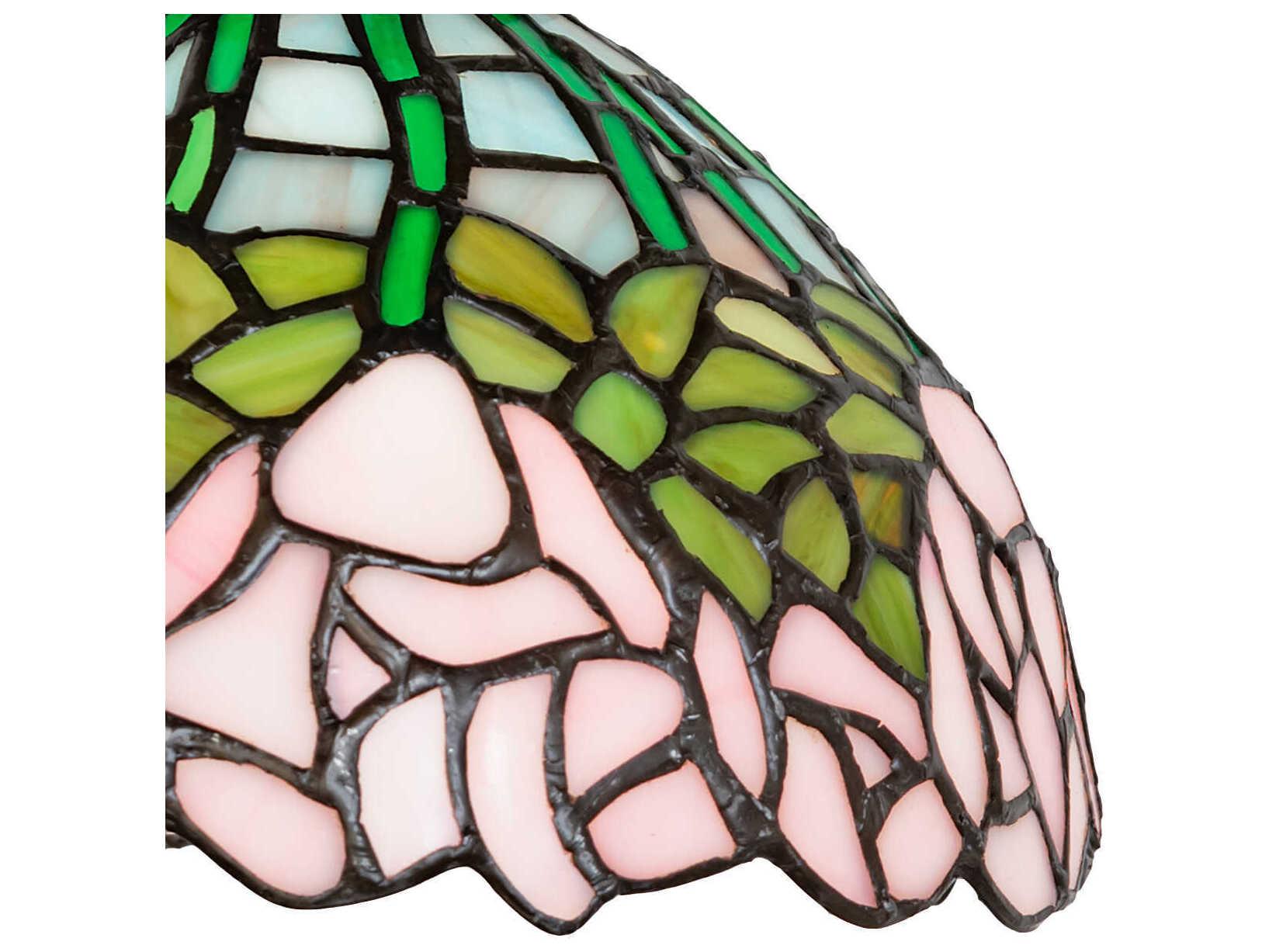 Meyda Tiffany Cabbage Rose 2-Light Mahogany Bronze Glass Vanity Light