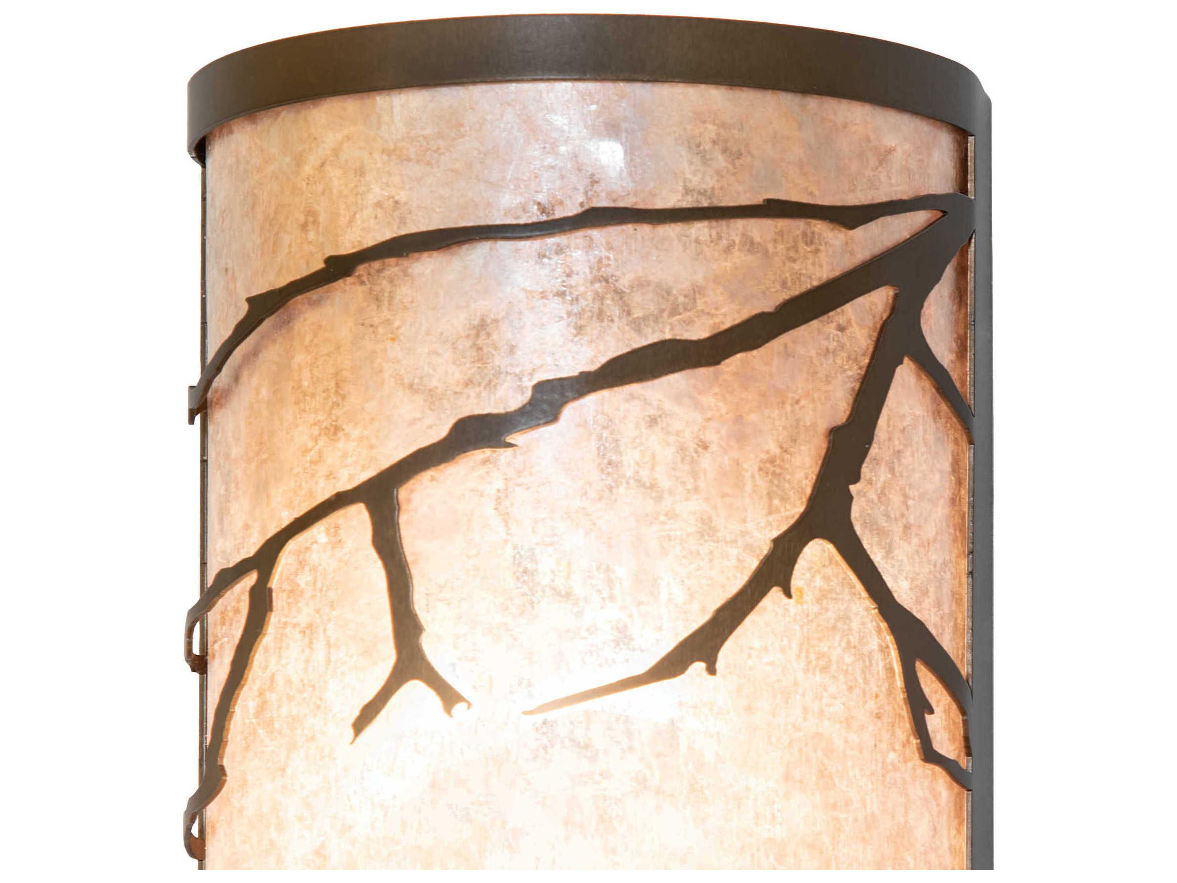 Meyda Branches 2-Light Antique Copper Glass Wall Sconce