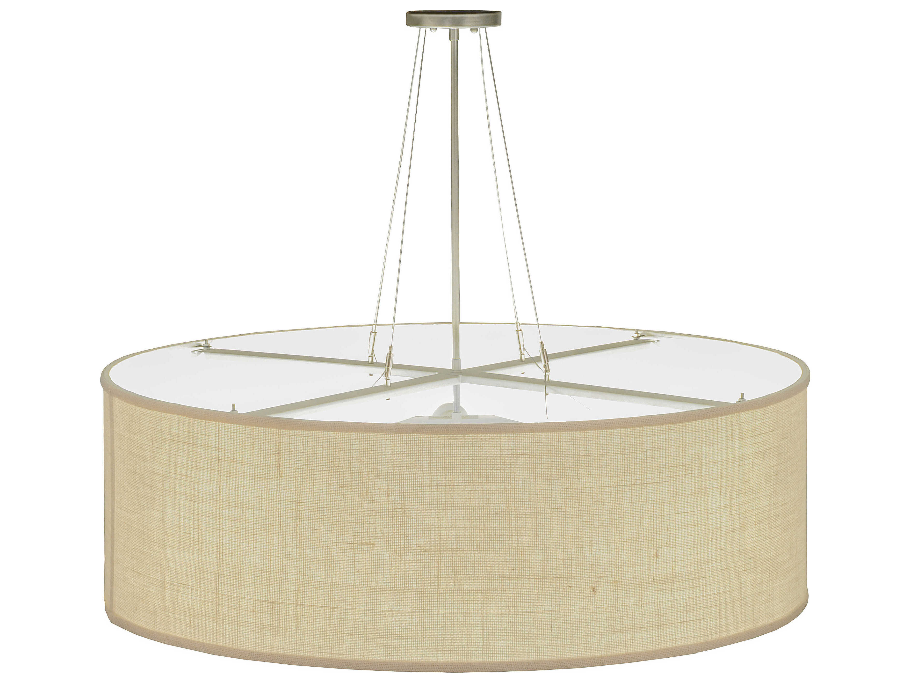 Meyda Cilindro 4-Light Natural Aluminum Silver LED Drum Semi Flush Mount