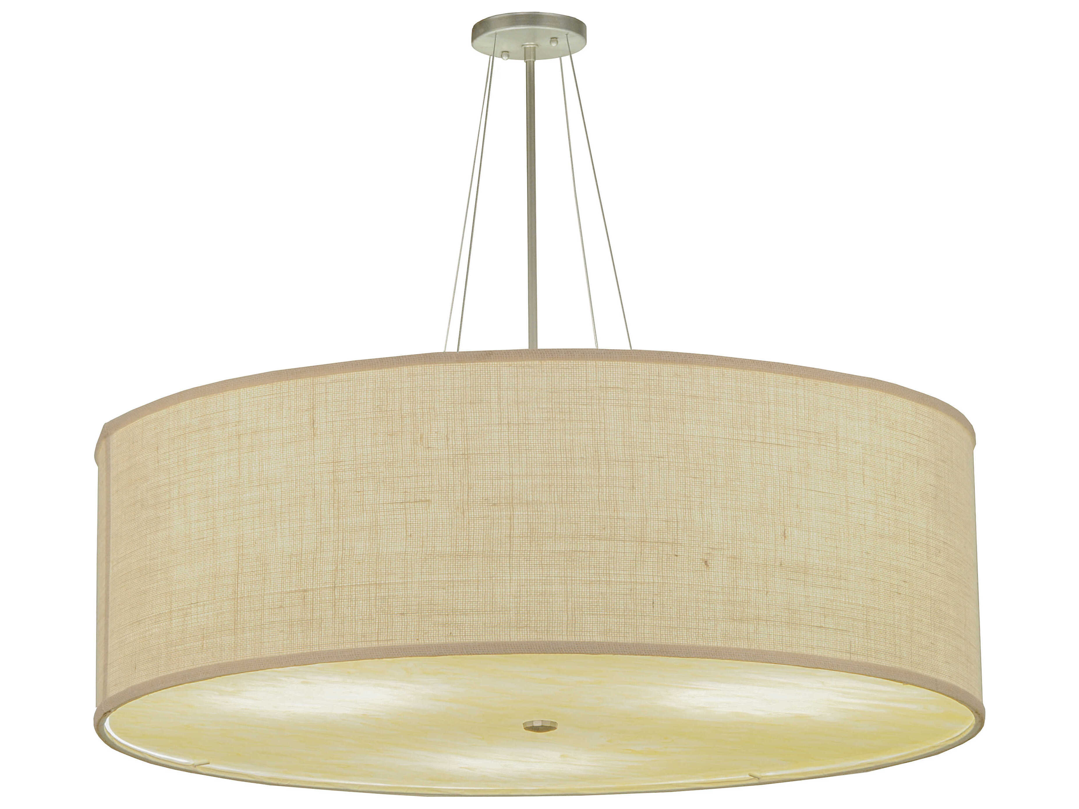 Meyda Cilindro 4-Light Natural Aluminum Silver LED Drum Semi Flush Mount