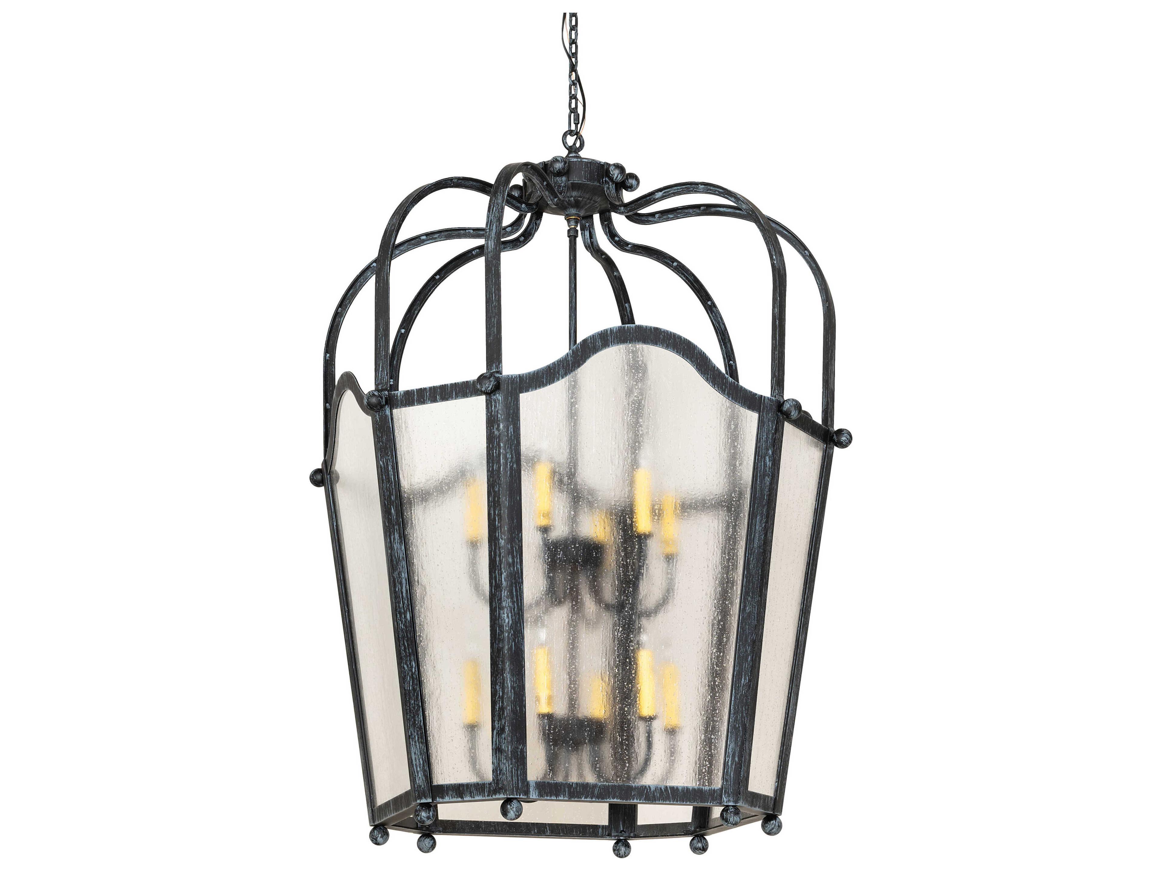 Meyda Citadel 12-Light Antique Iron Gate Black Tiered Pendant