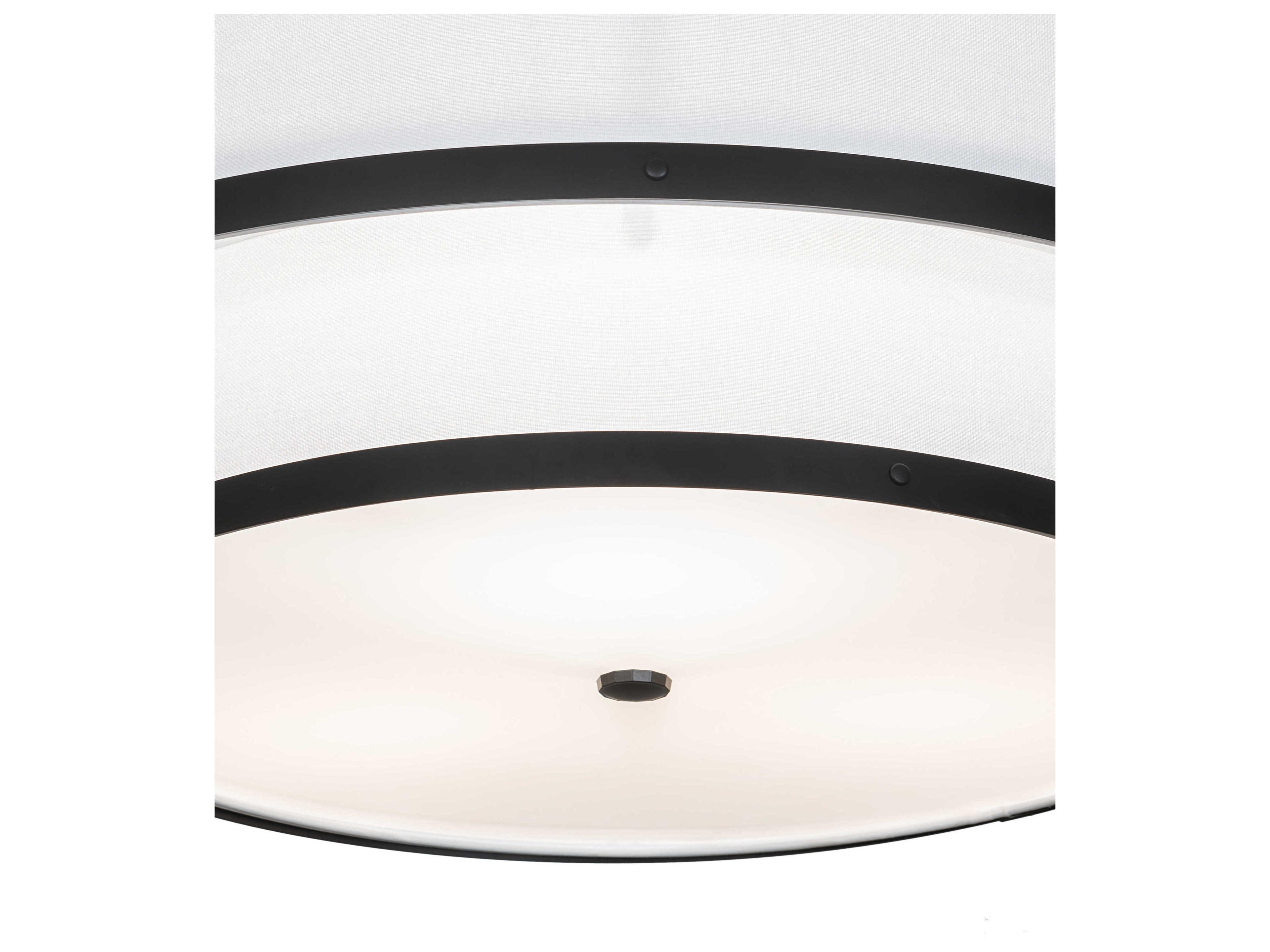 Meyda Cilindro 3-Light Solar Black White Drum Pendant