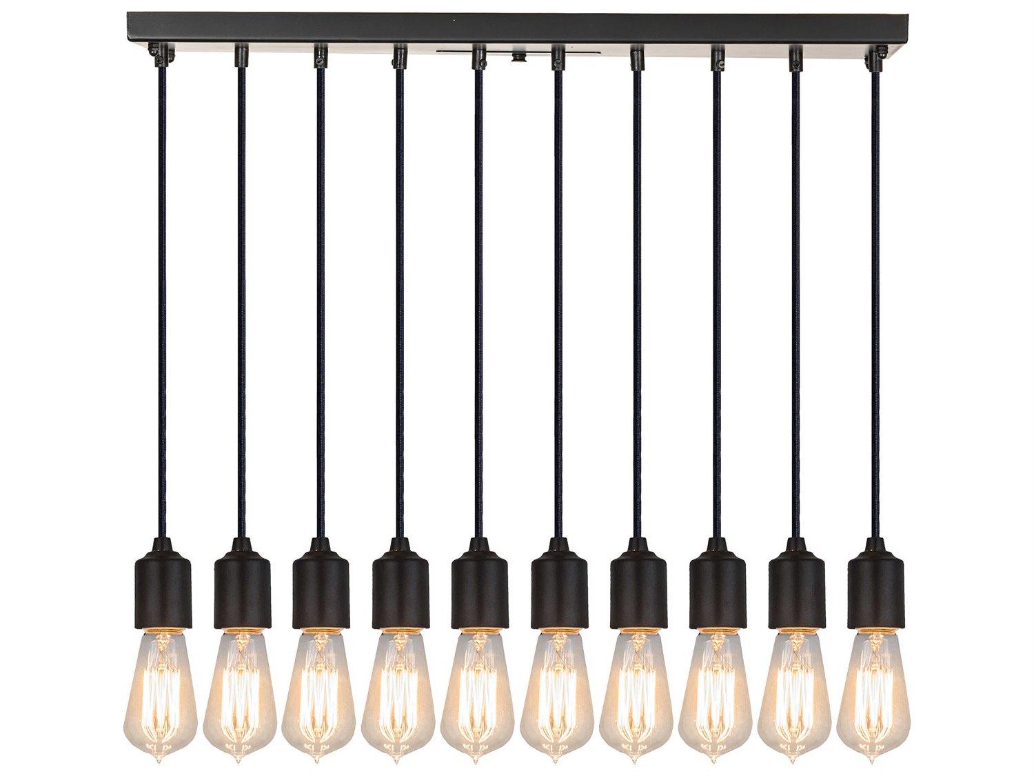 Meyda Alva 10-Light Blackwash Linear Island Pendant