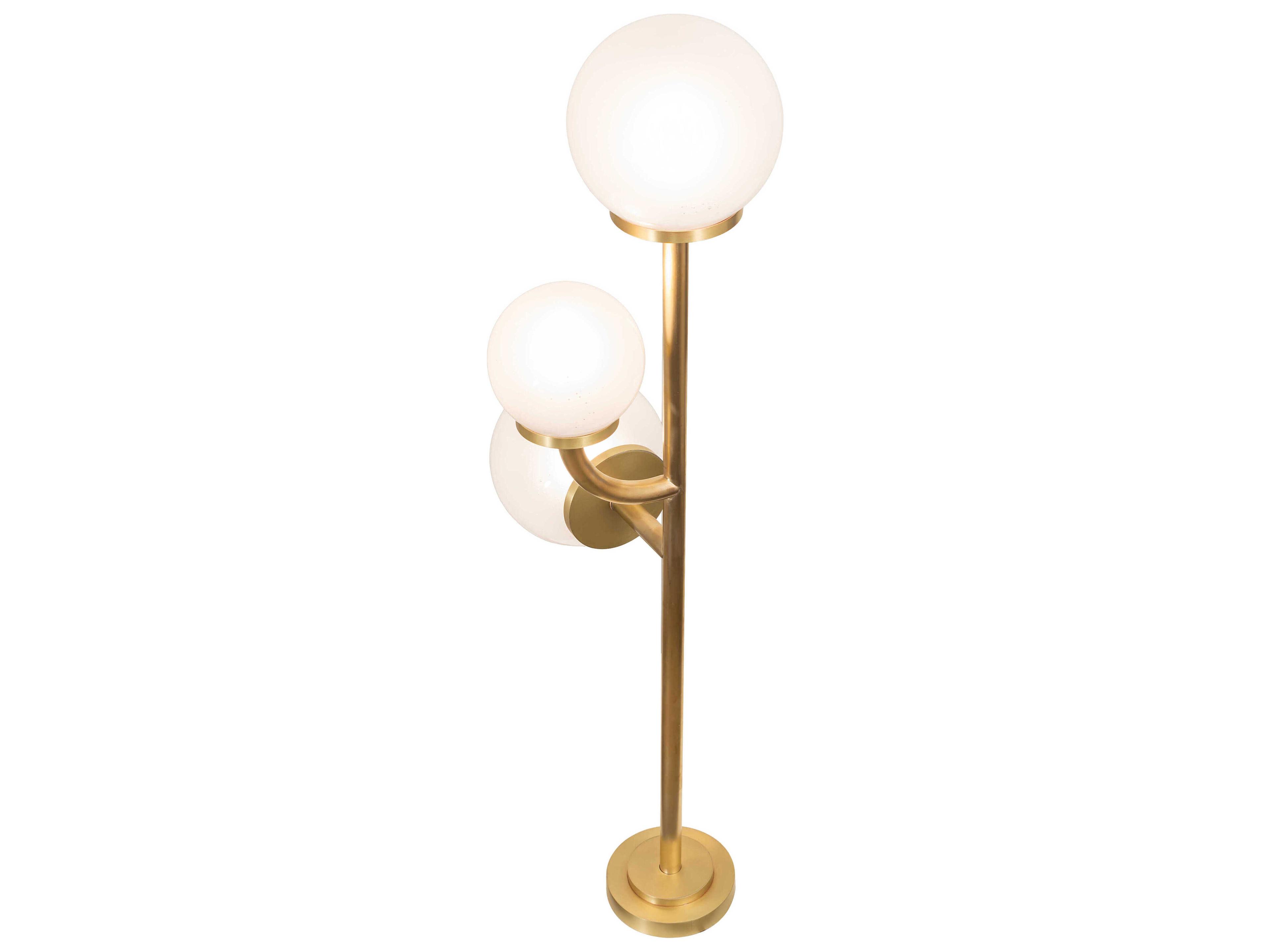 Meyda Bola Brushed Brass Floor Lamp