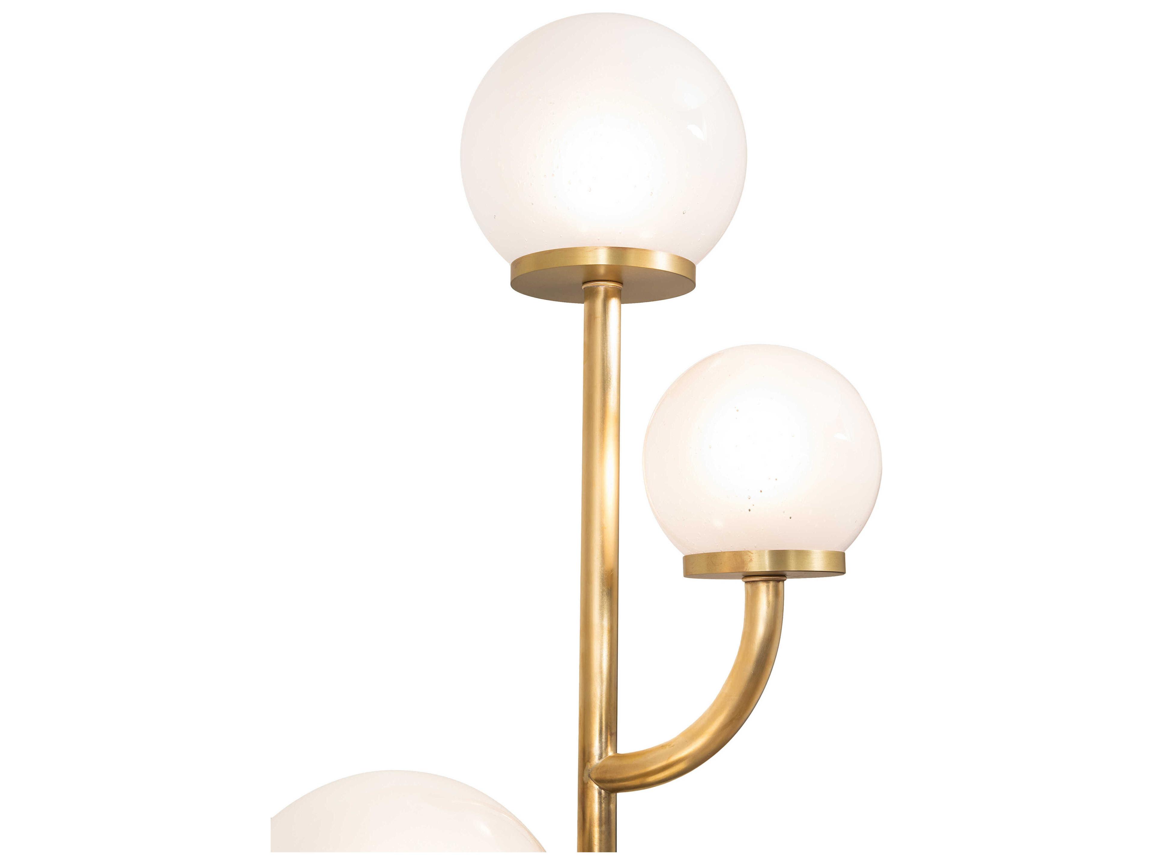 Meyda Bola Brushed Brass Floor Lamp
