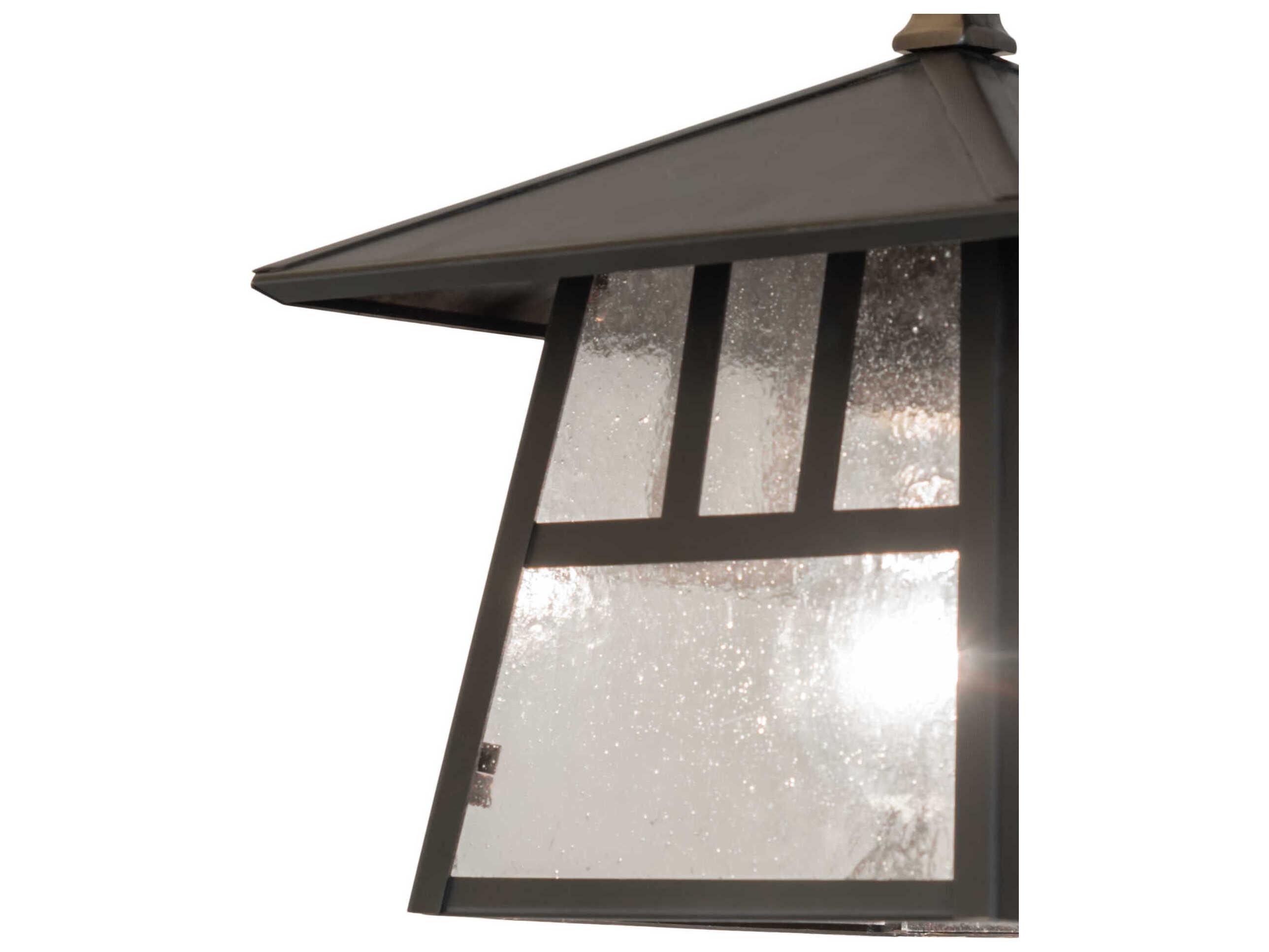 Meyda Stillwater Double Bar Mission 1-Light Craftsman Brown Lantern Mini Pendant