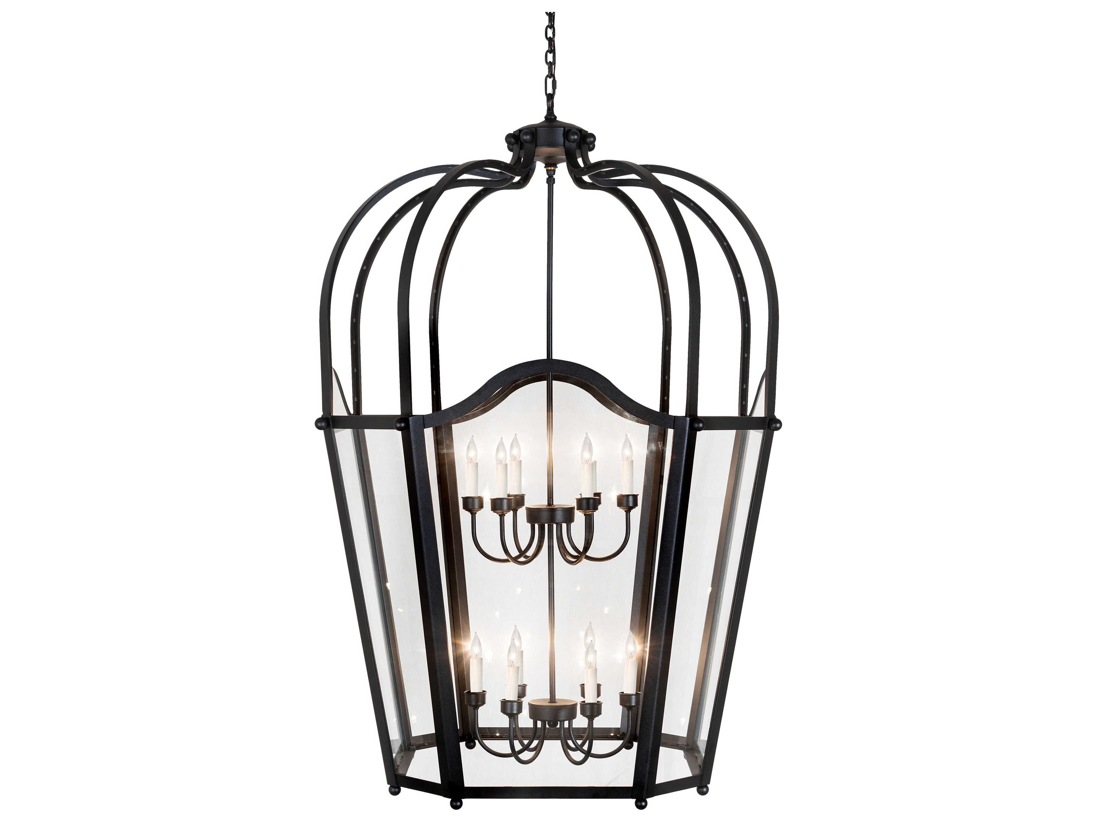 Meyda Citadel 12-Light Textured Black Tiered Pendant