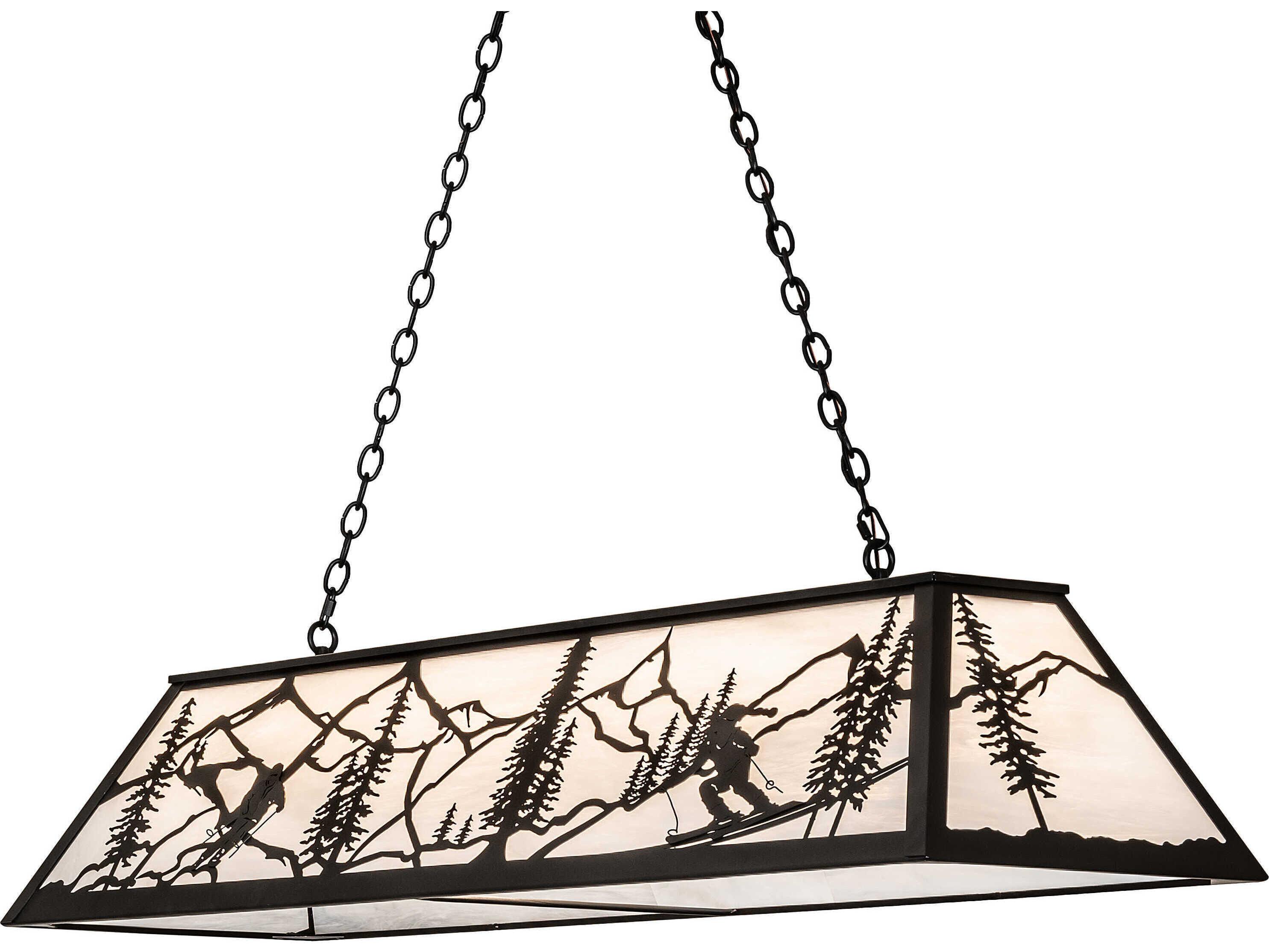 Meyda Alpine 9-Light Textured Black Island Pendant