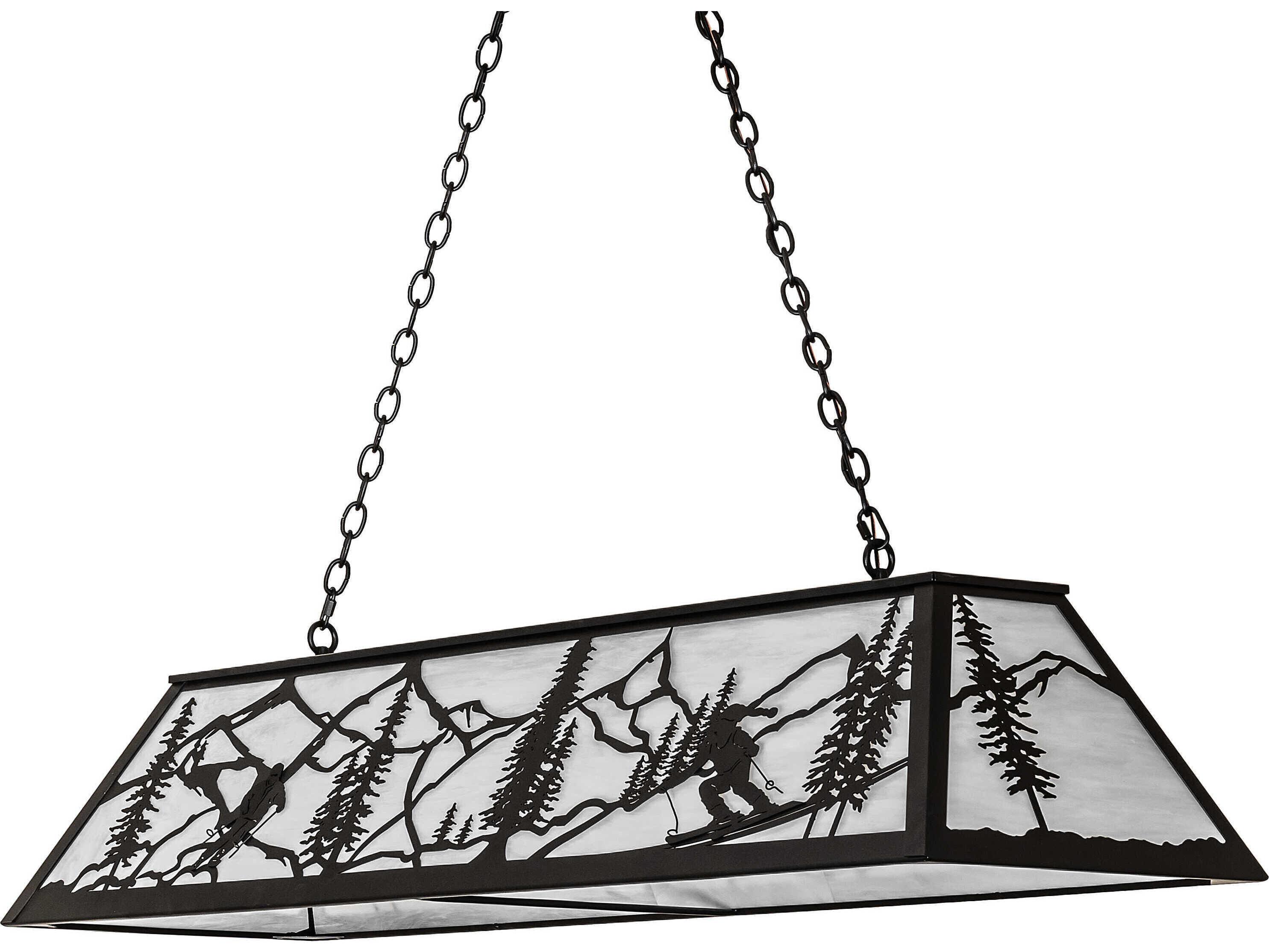 Meyda Alpine 9-Light Textured Black Island Pendant