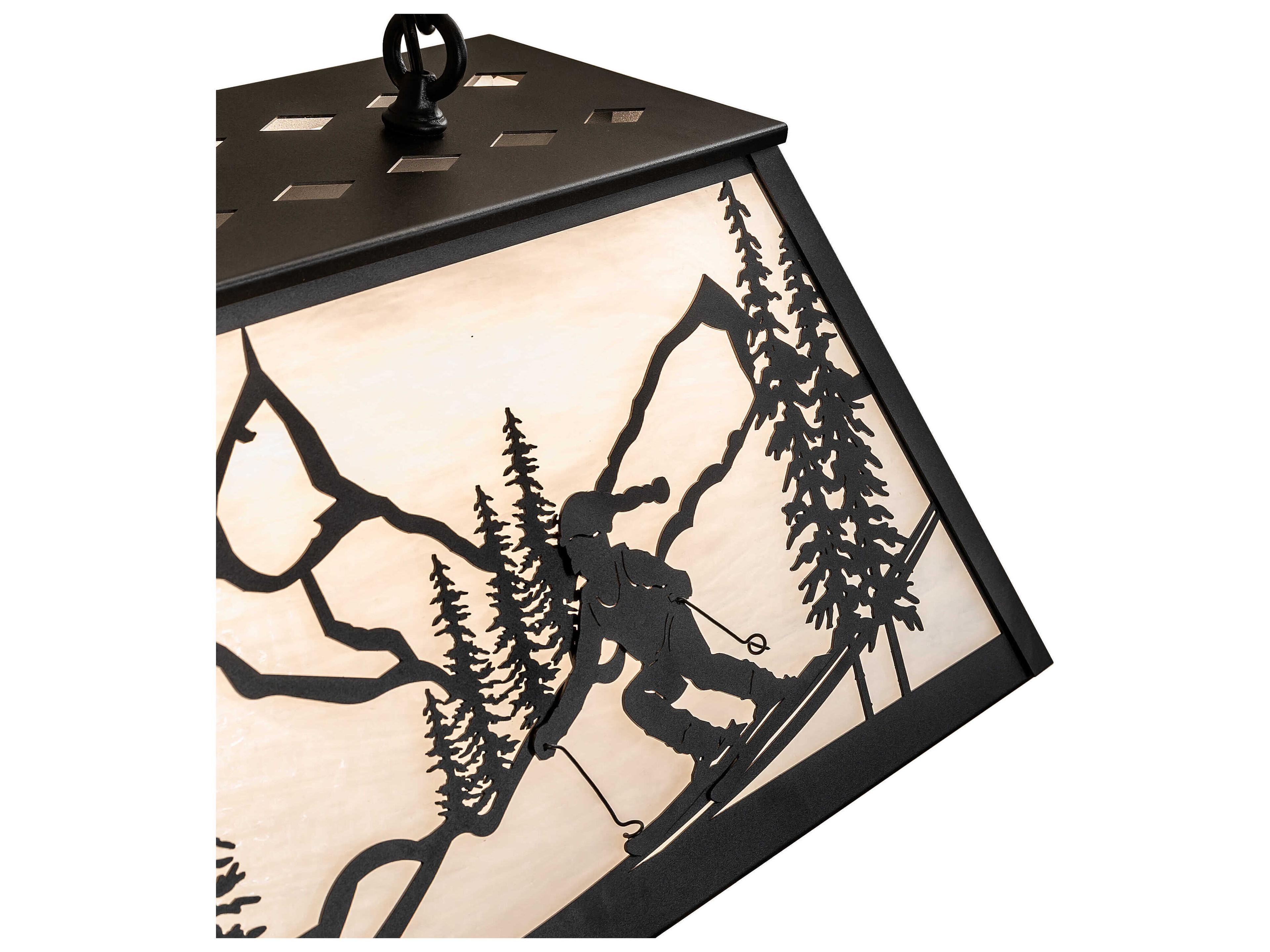 Meyda Alpine 9-Light Textured Black Island Pendant