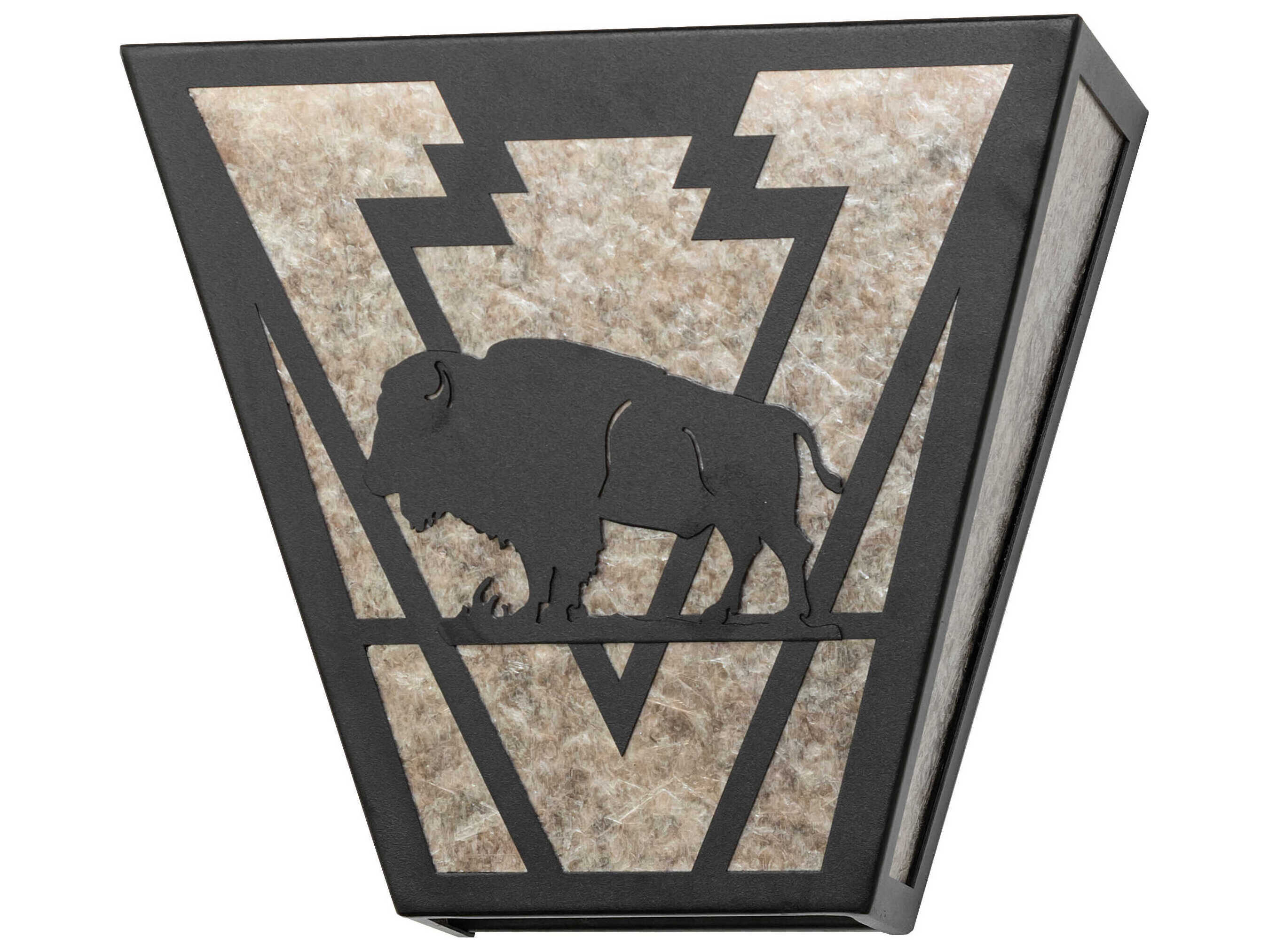 Meyda Buffalo 2-Light Textured Black Wall Sconce