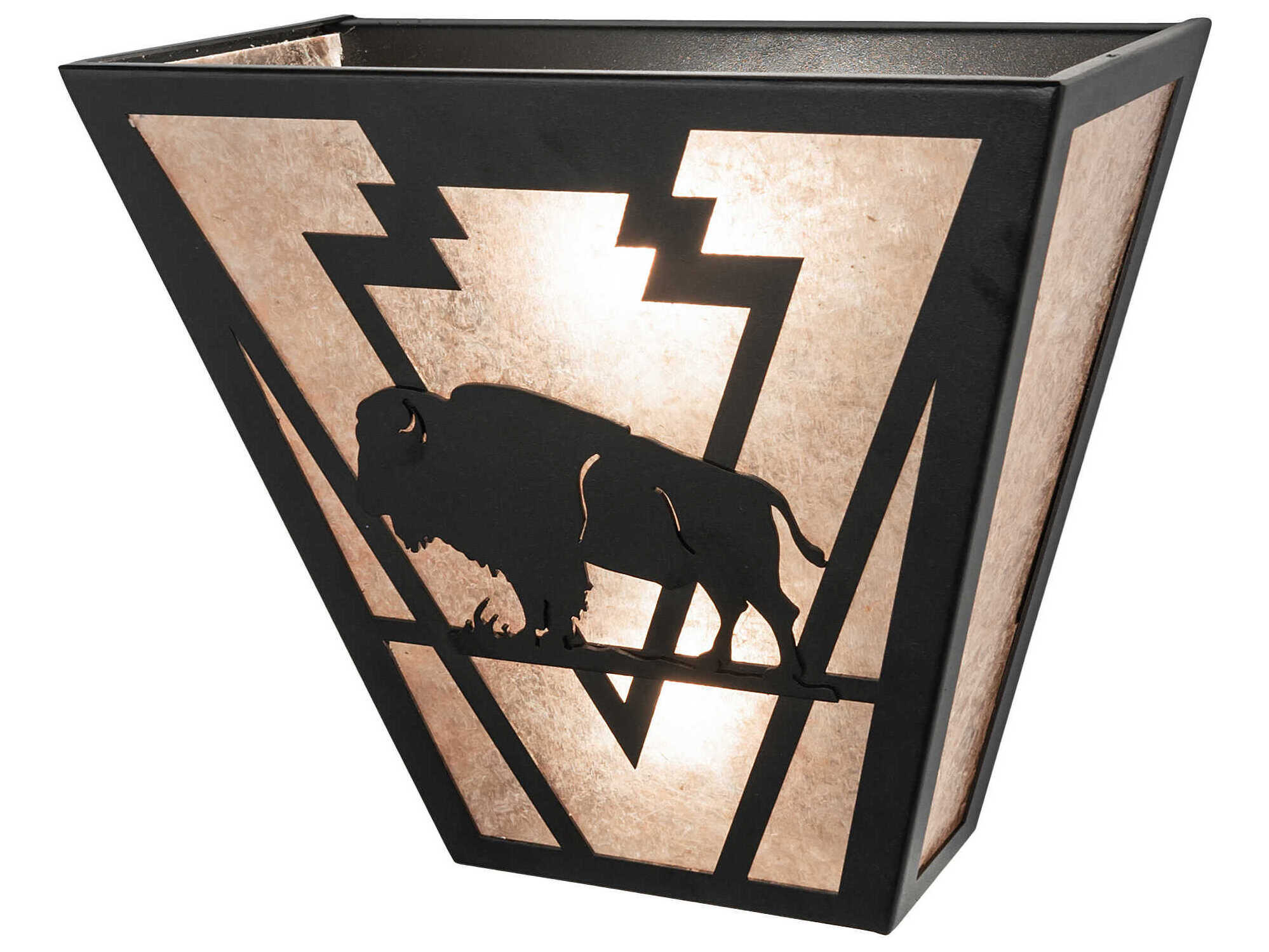 Meyda Buffalo 2-Light Textured Black Wall Sconce