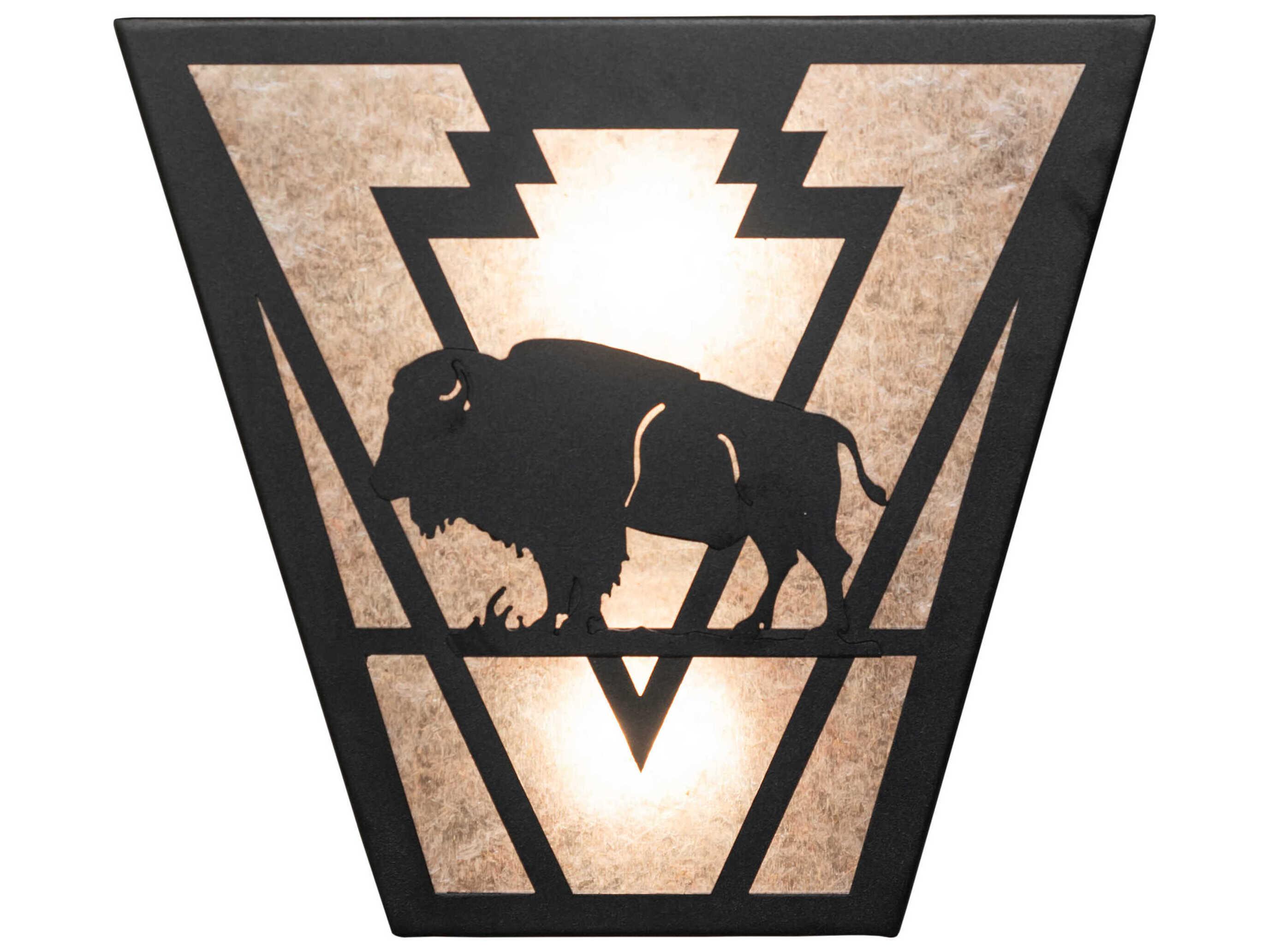 Meyda Buffalo 2-Light Textured Black Wall Sconce
