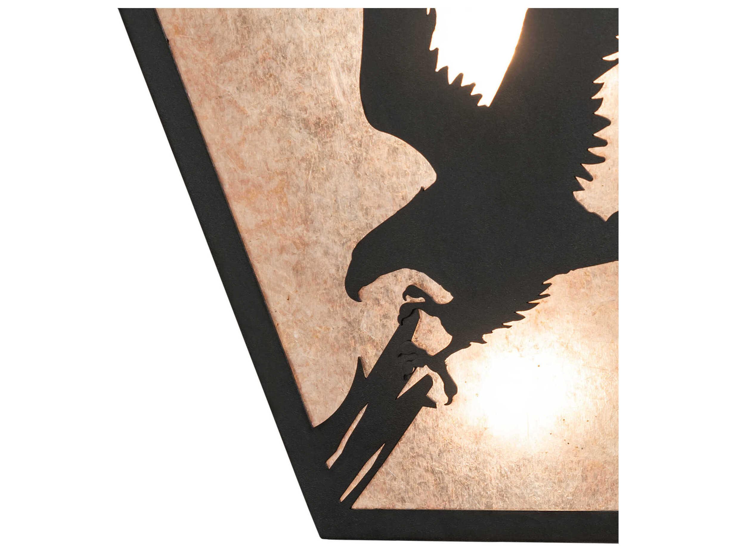 Meyda Strike Of The Eagle 2-Light Textured Black Wall Sconce