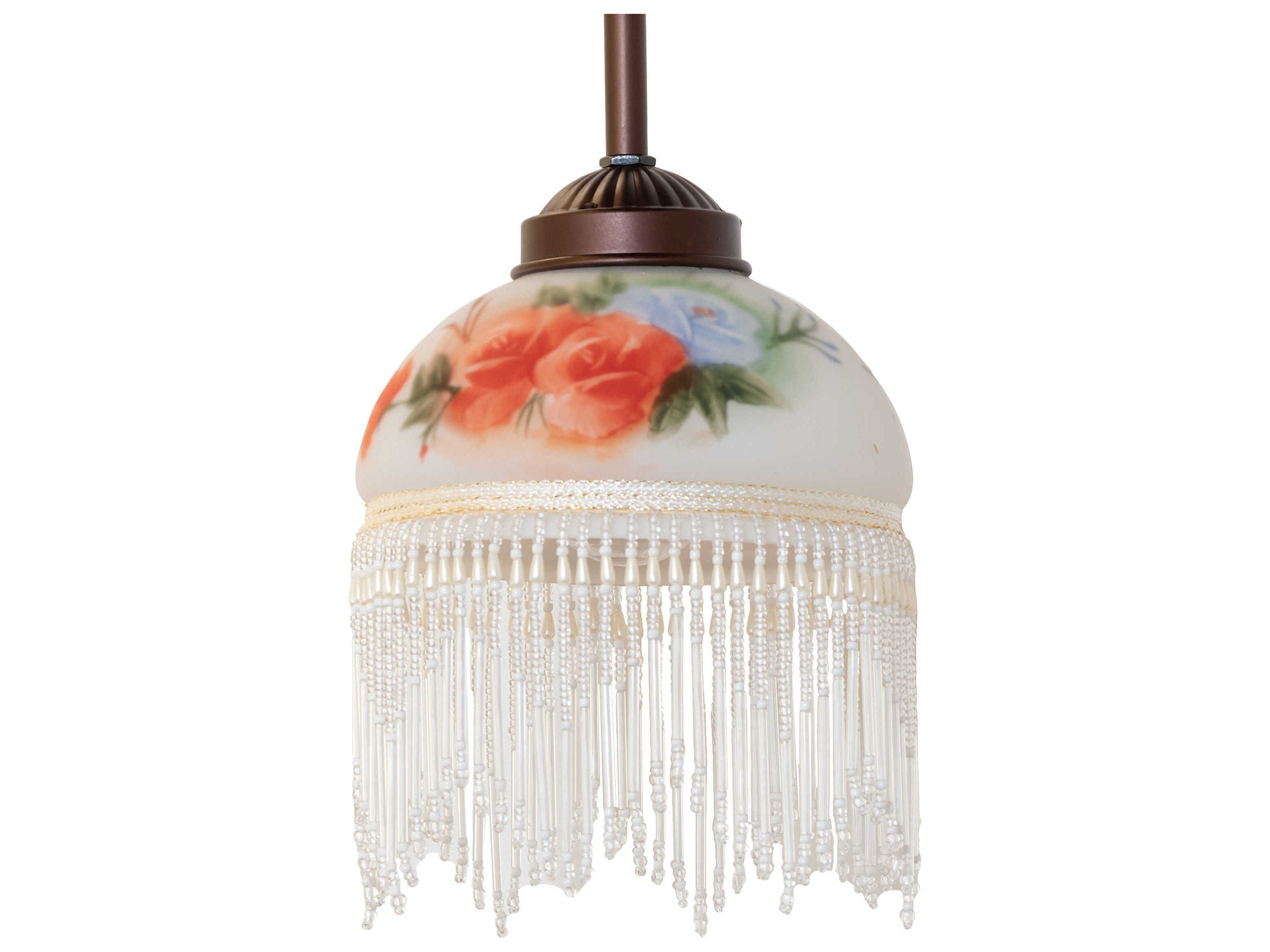 Meyda Roussillon 1-Light Mahogany Bronze Glass Dome Mini Pendant