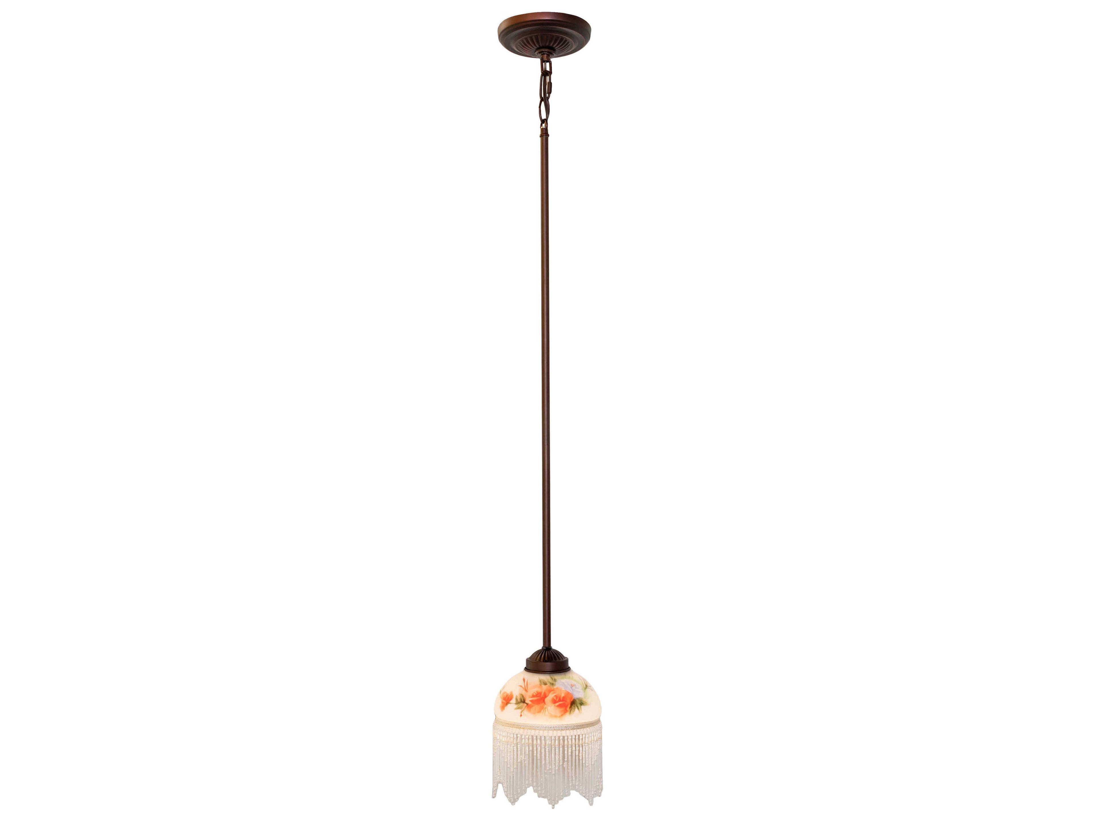 Meyda Roussillon 1-Light Mahogany Bronze Glass Dome Mini Pendant
