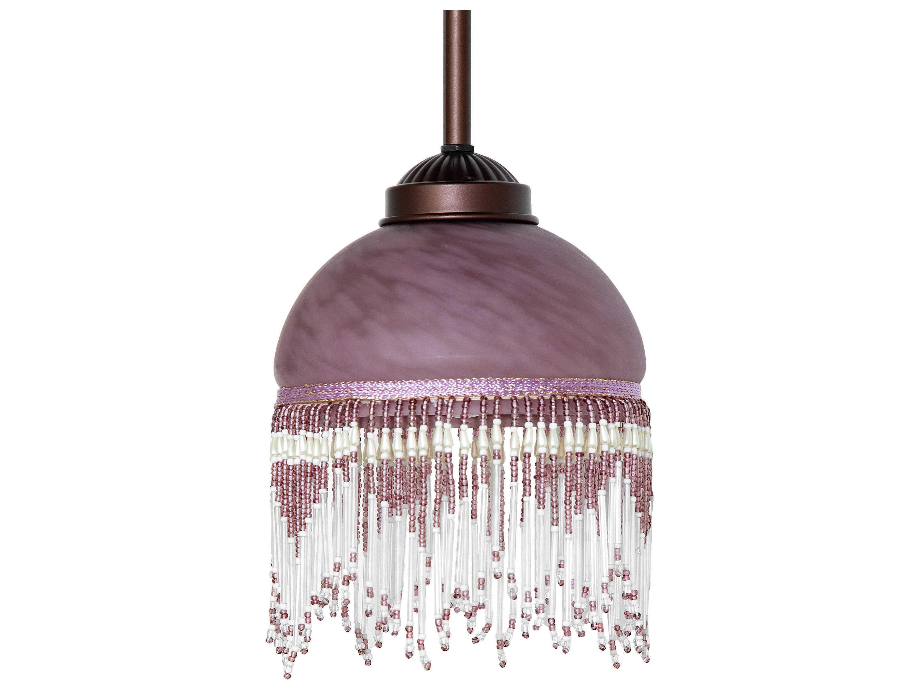 Meyda Roussillon 1-Light Mahogany Bronze Glass Dome Mini Pendant