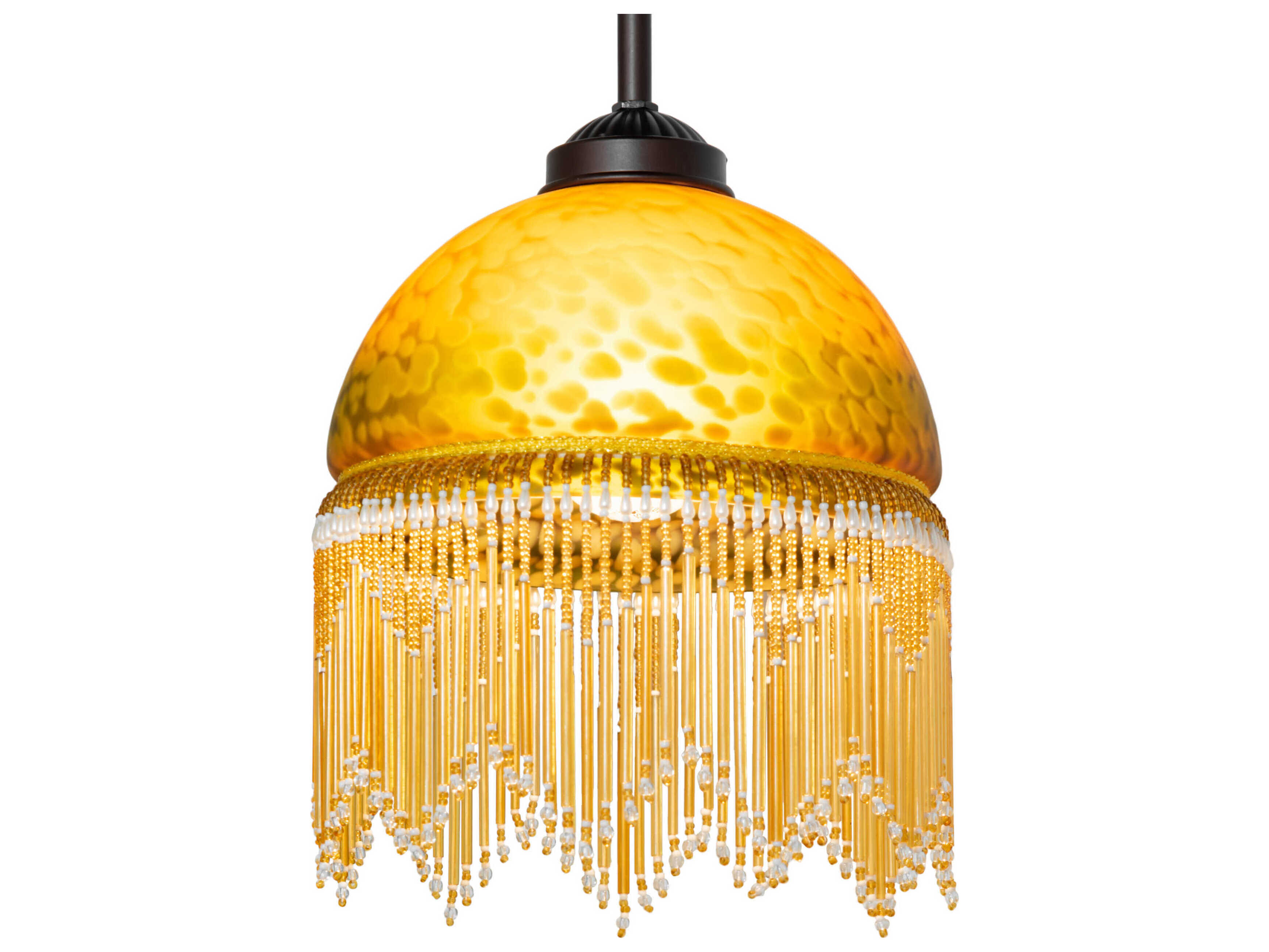 Meyda Roussillon 1-Light Mahogany Bronze Glass Dome Mini Pendant