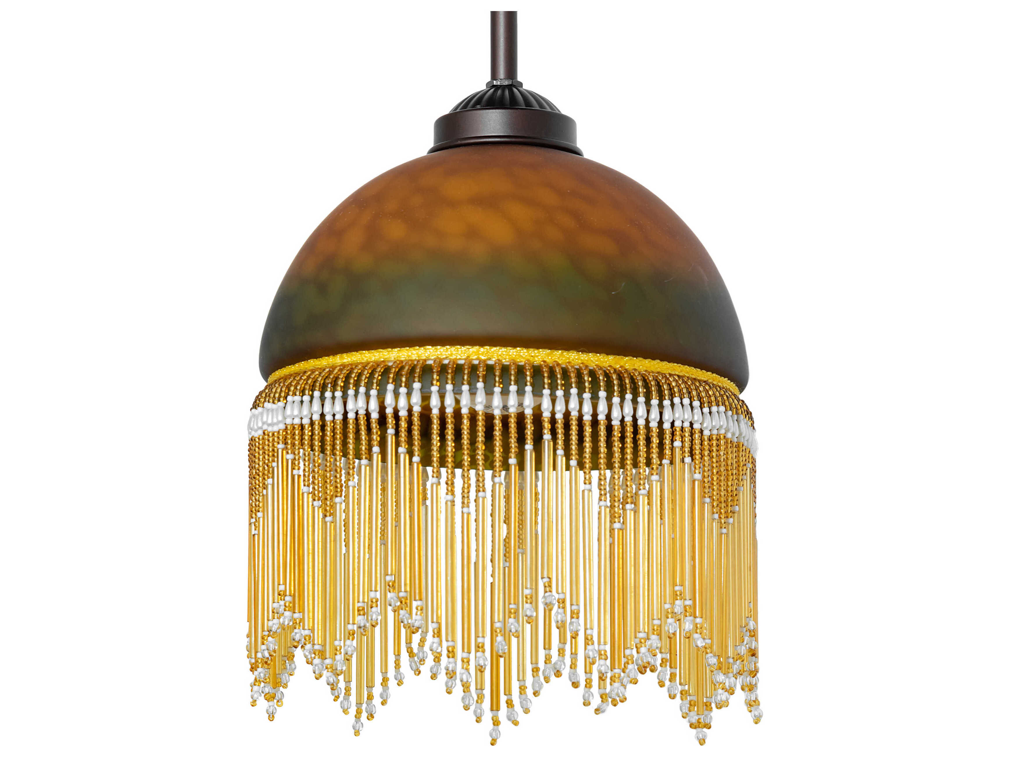 Meyda Roussillon 1-Light Mahogany Bronze Glass Dome Mini Pendant