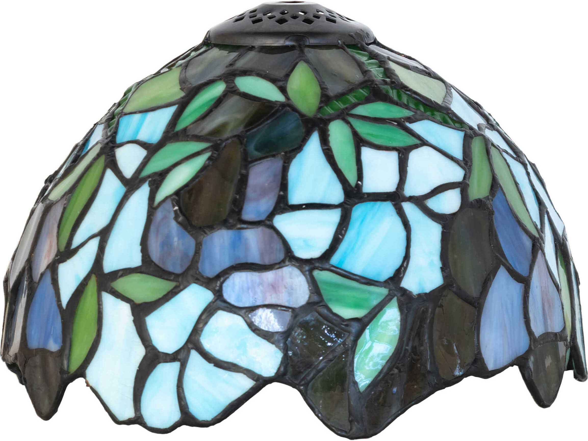 Meyda Tiffany Wisteria Petal Pink / Amethyst Blue / Dark Mauve / Jade Green Shade