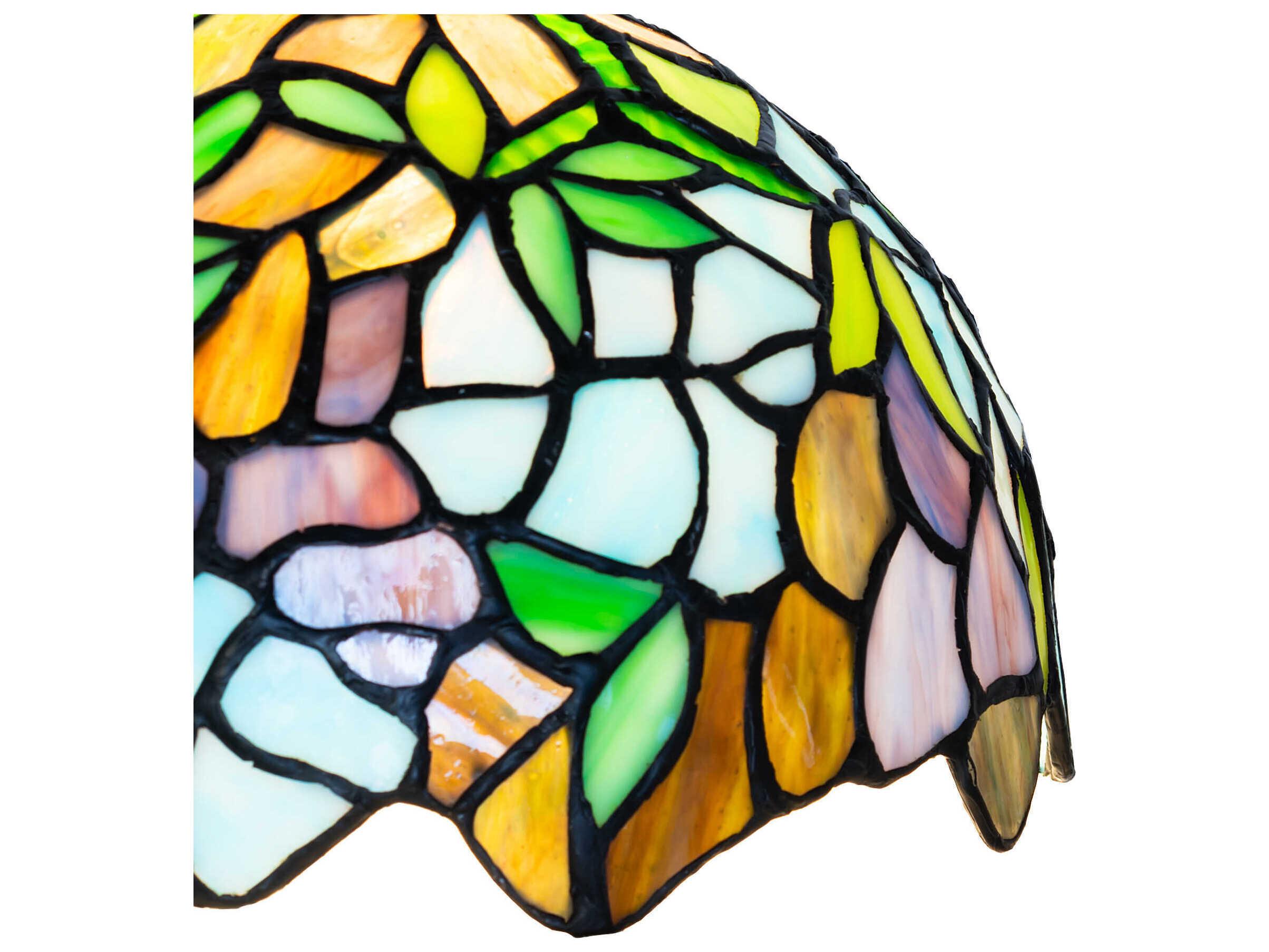 Meyda Tiffany Wisteria Petal Pink / Amethyst Blue / Dark Mauve / Jade Green Shade