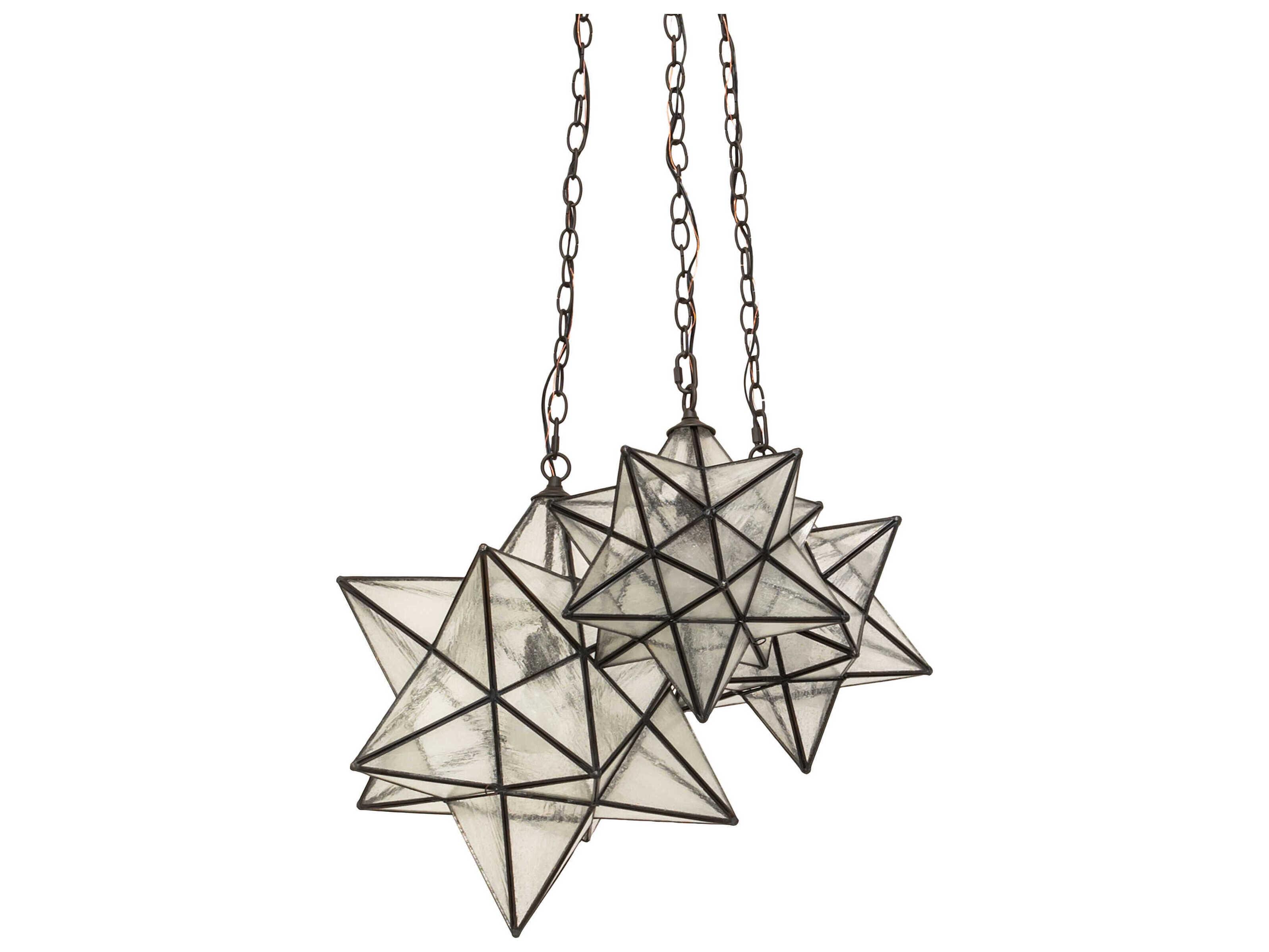 Meyda Moravian Star 3-Light Oil Rubbed Bronze Geometric Pendant