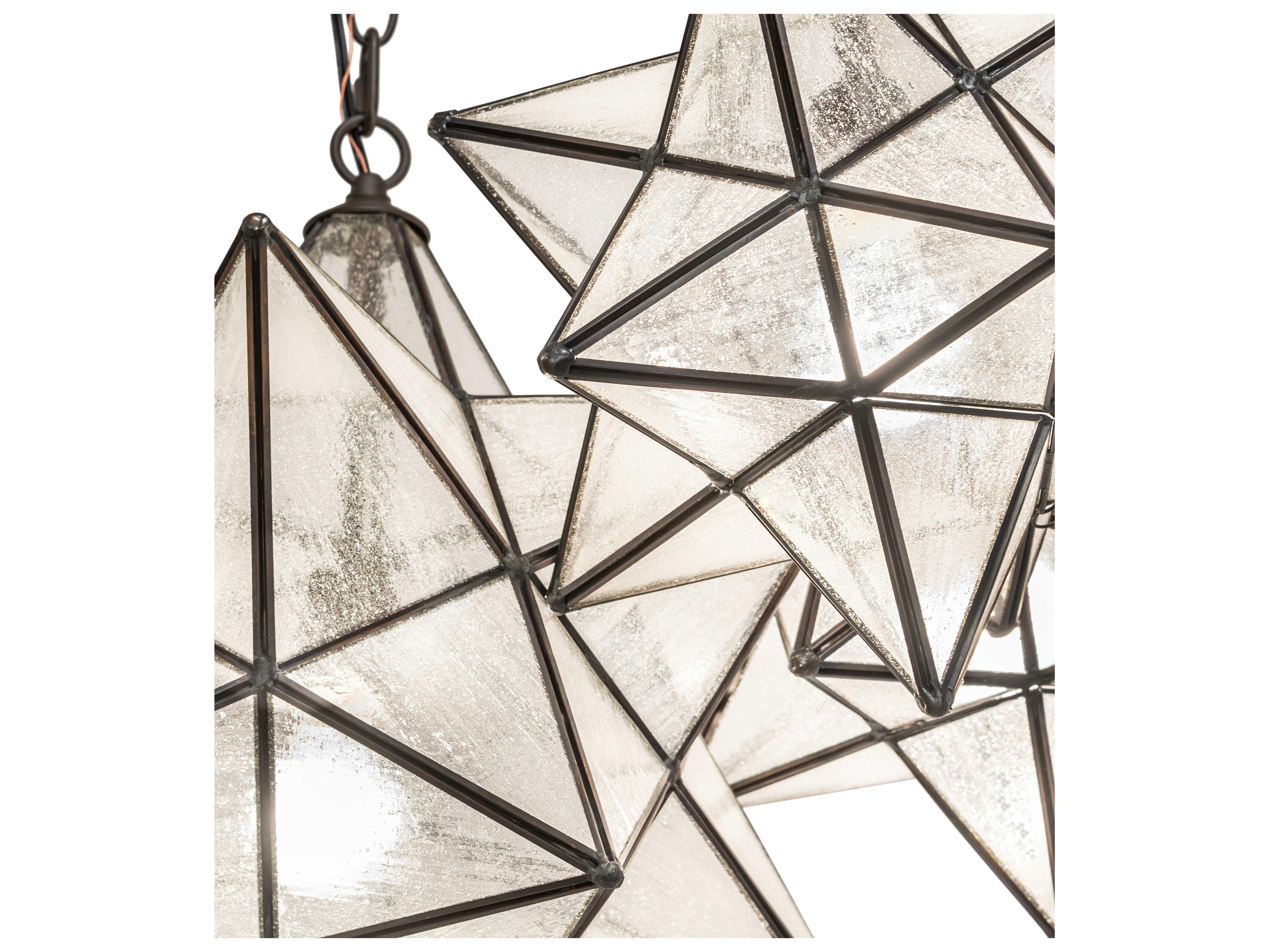 Meyda Moravian Star 3-Light Oil Rubbed Bronze Geometric Pendant
