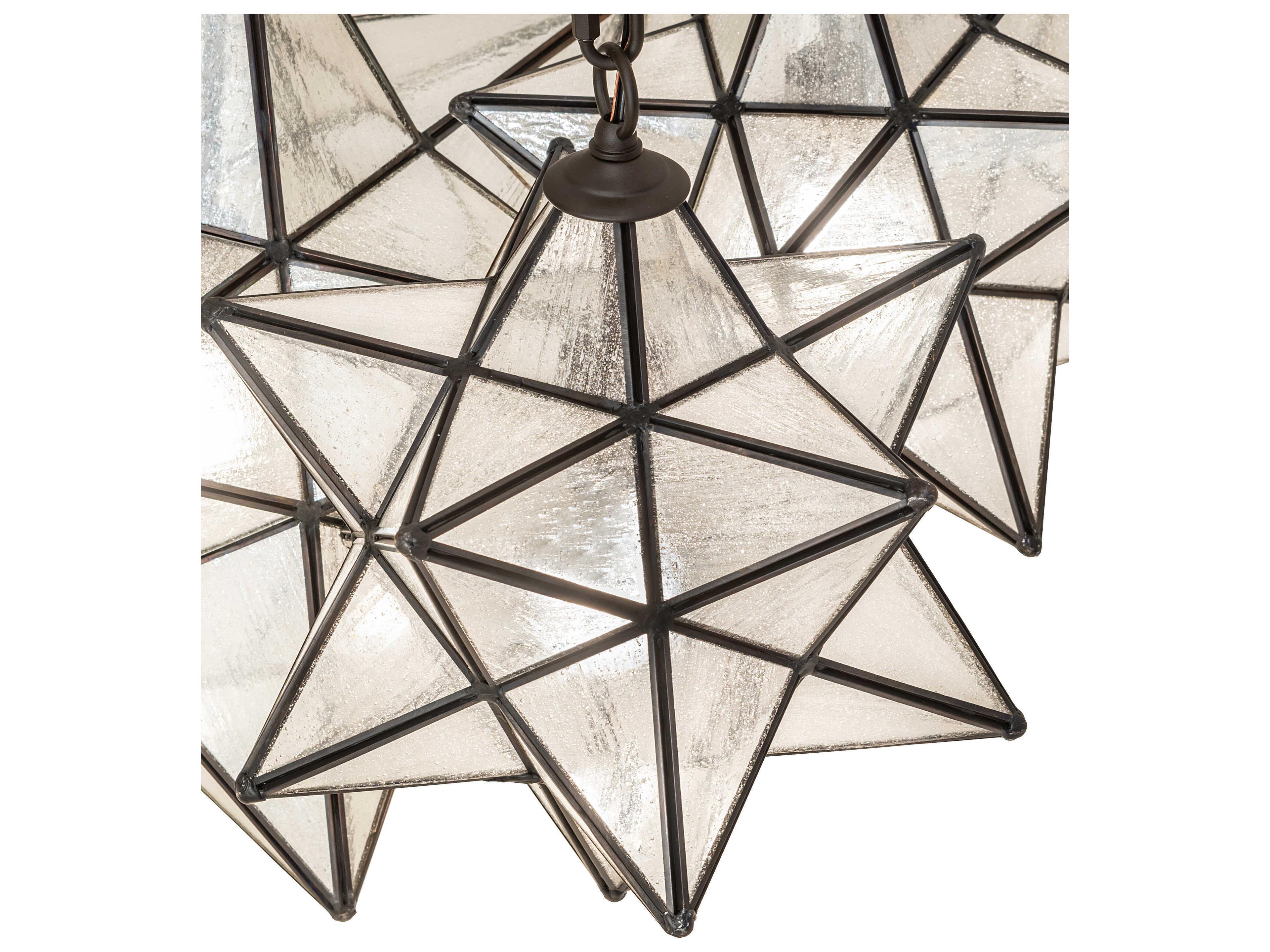 Meyda Moravian Star 3-Light Oil Rubbed Bronze Geometric Pendant
