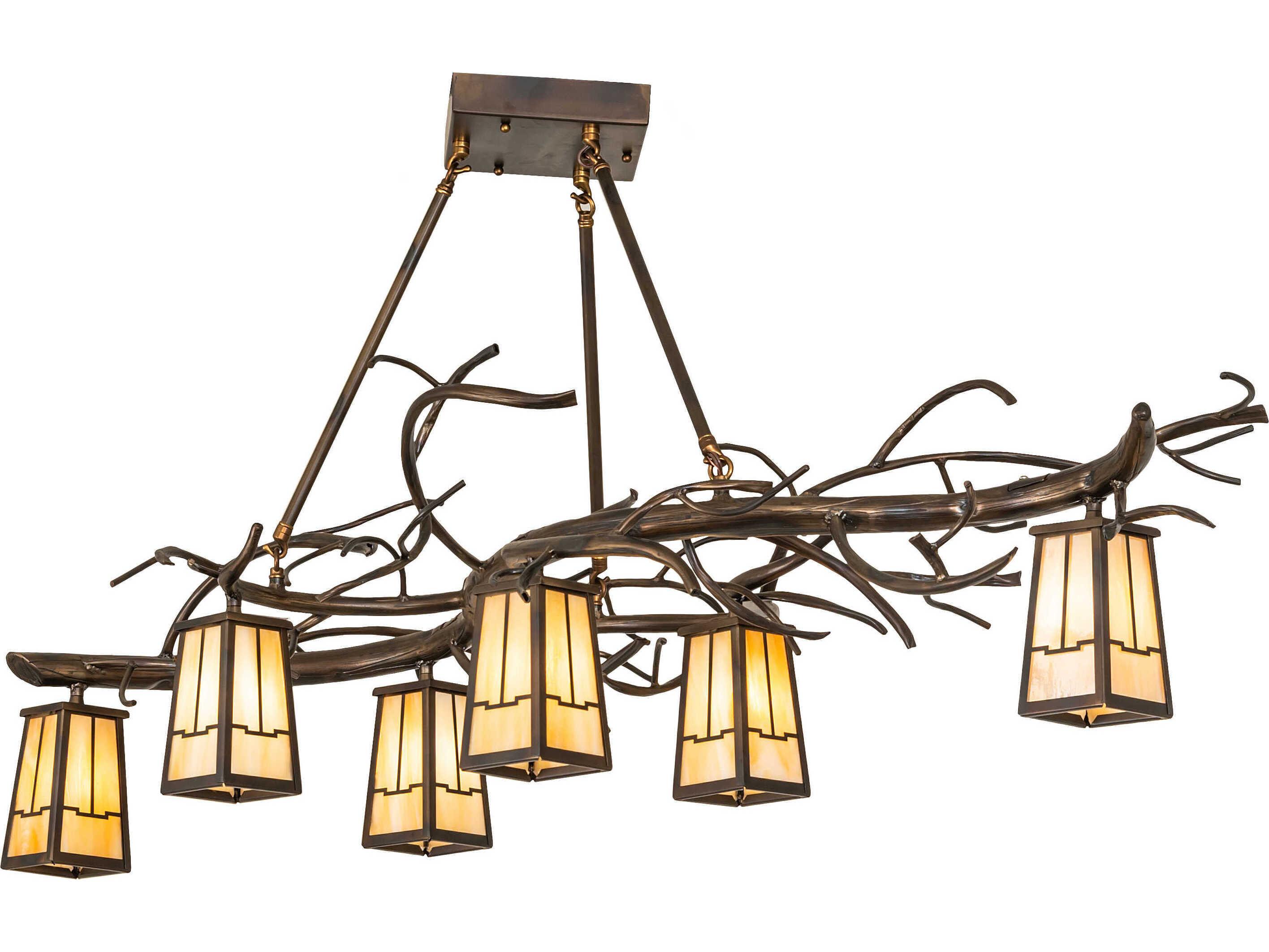 Meyda Winter Solstice 6-Light Antique Copper Island Pendant