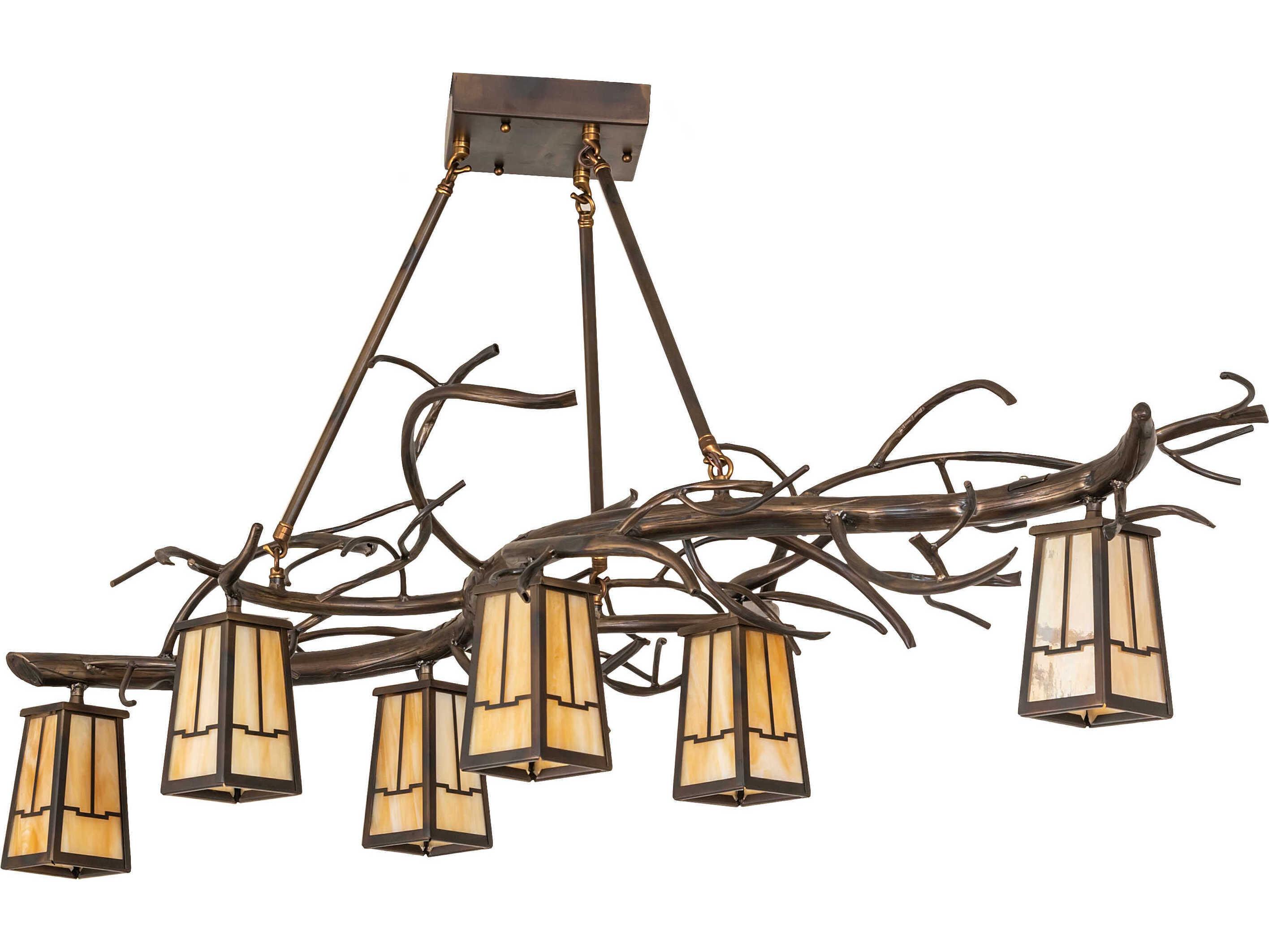 Meyda Winter Solstice 6-Light Antique Copper Island Pendant