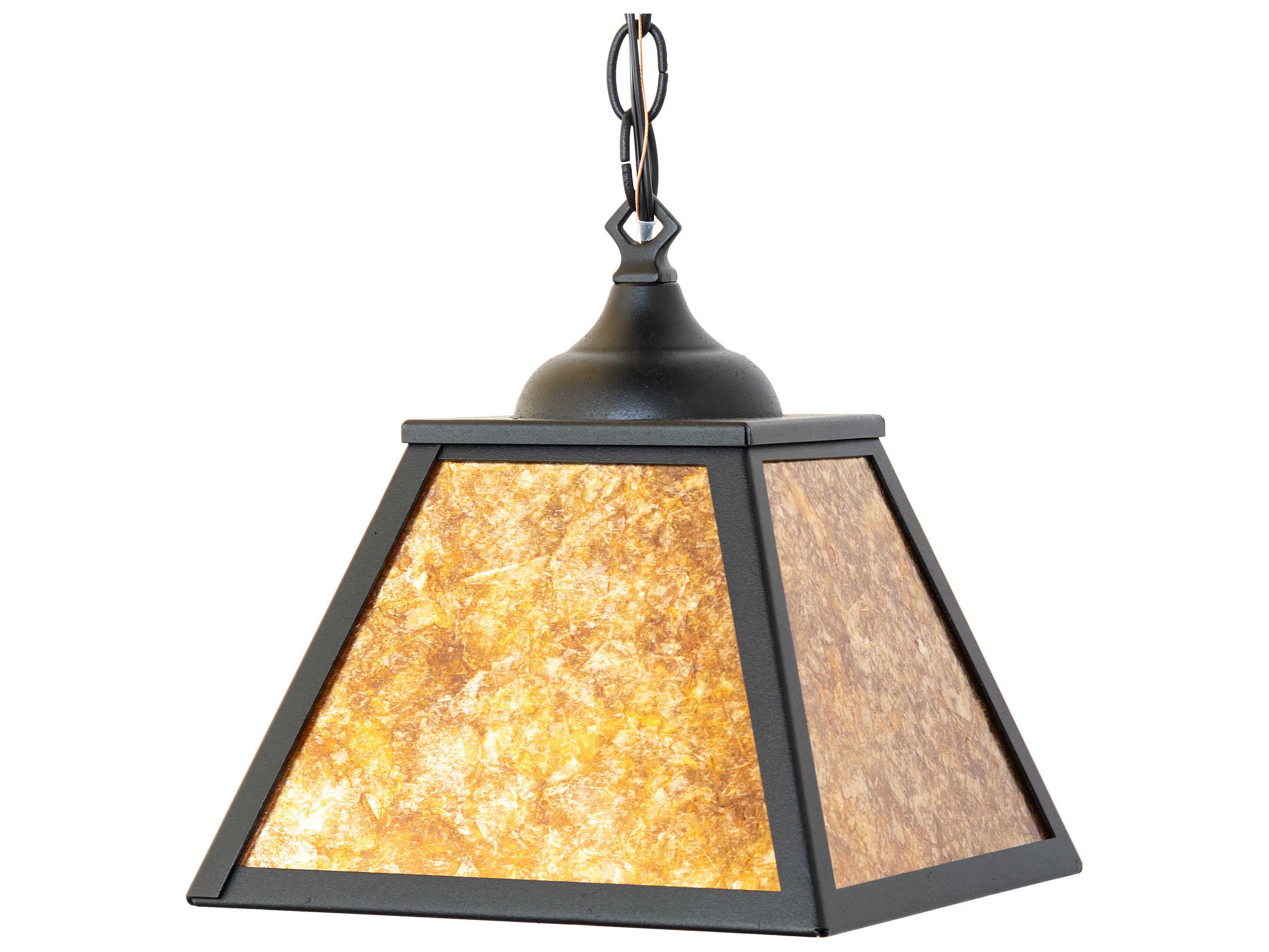 Meyda Mission Prime 1-Light Textured Black Mini Pendant