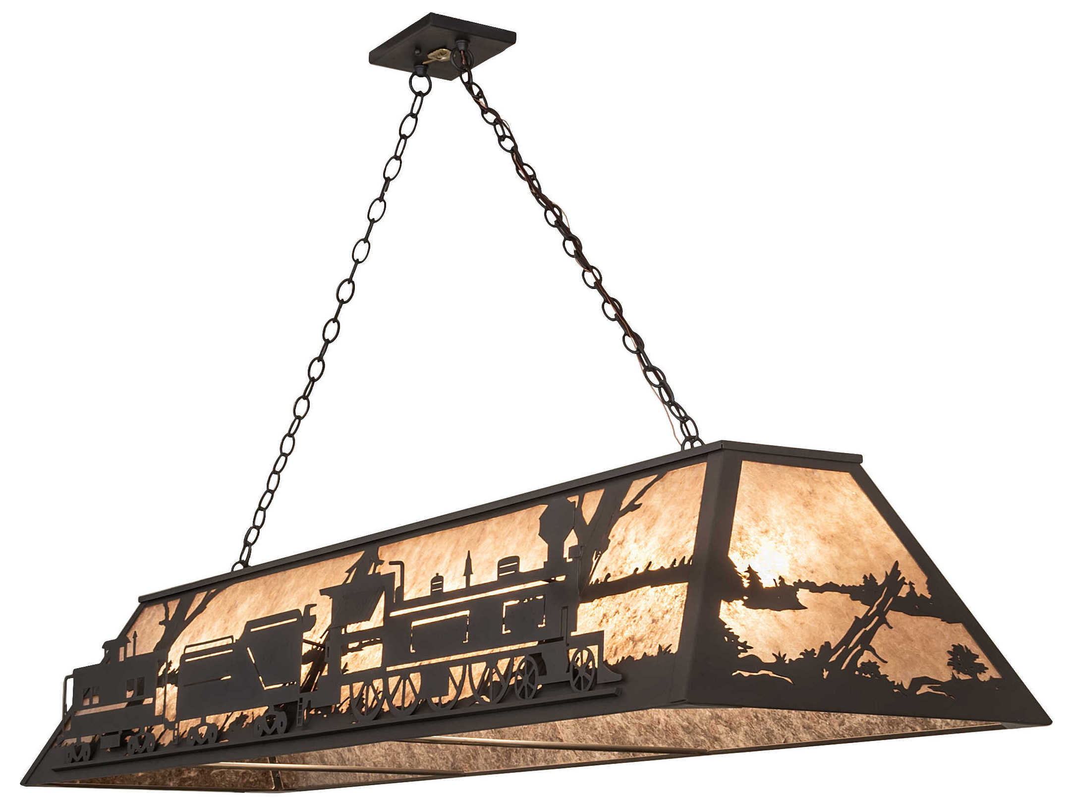 Meyda Train 11-Light Old Wrought Iron Brown Island Pendant