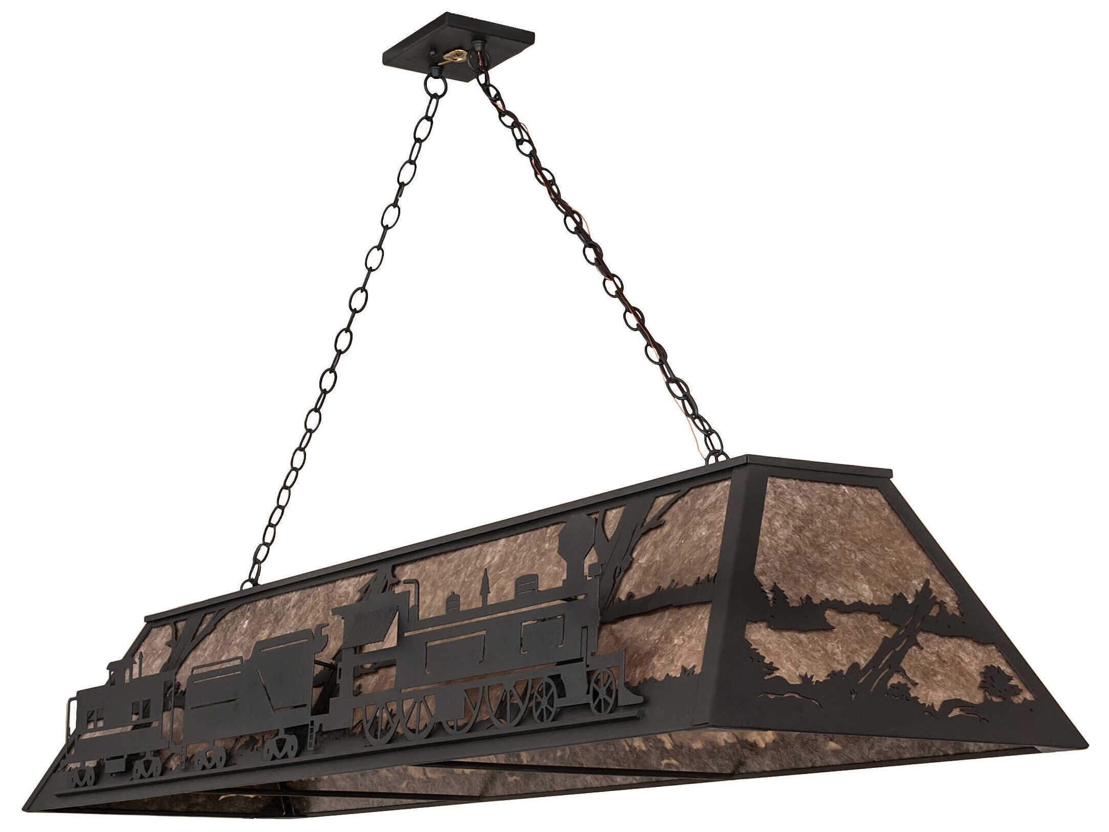 Meyda Train 11-Light Old Wrought Iron Brown Island Pendant