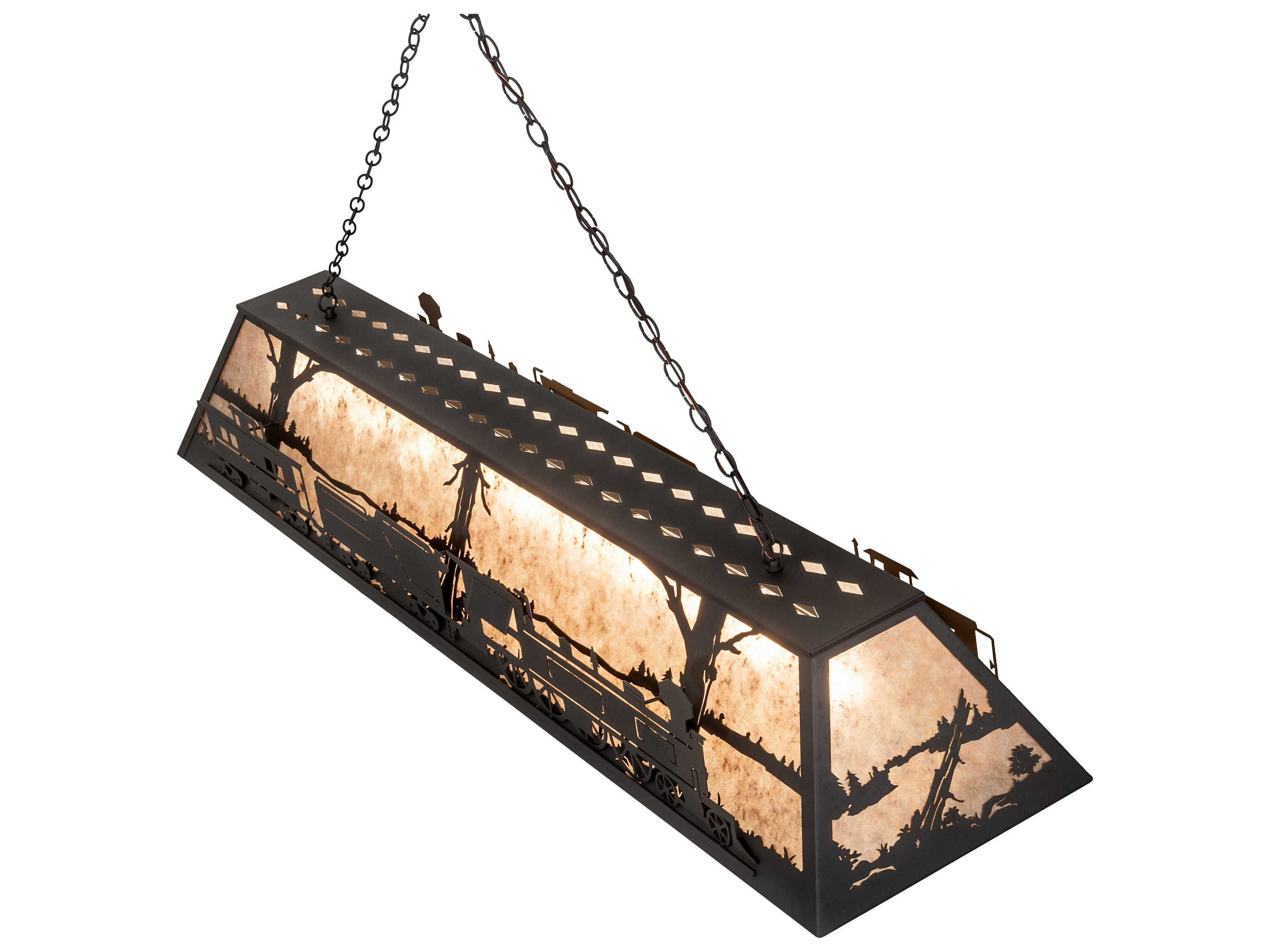 Meyda Train 11-Light Old Wrought Iron Brown Island Pendant