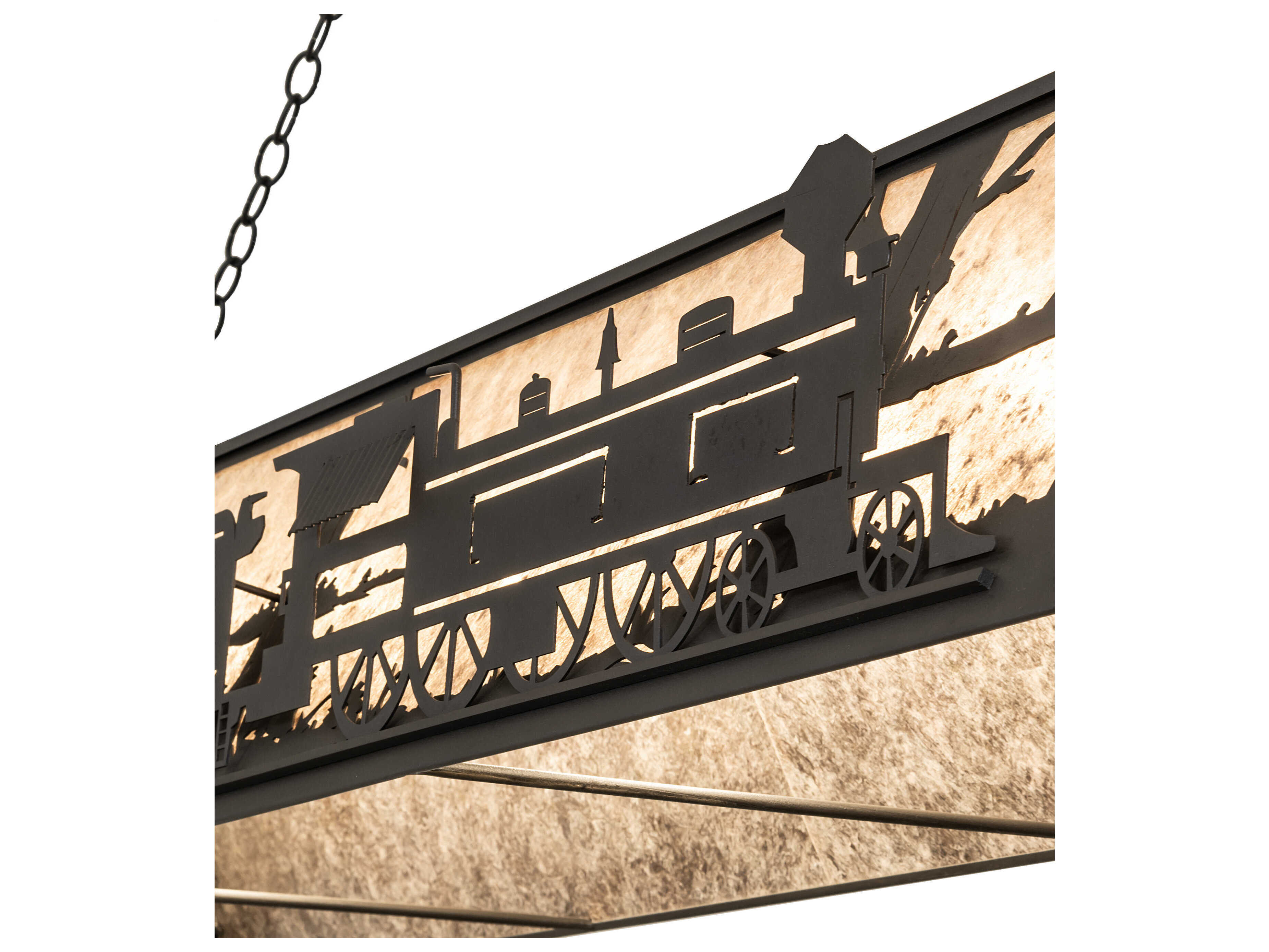 Meyda Train 11-Light Old Wrought Iron Brown Island Pendant