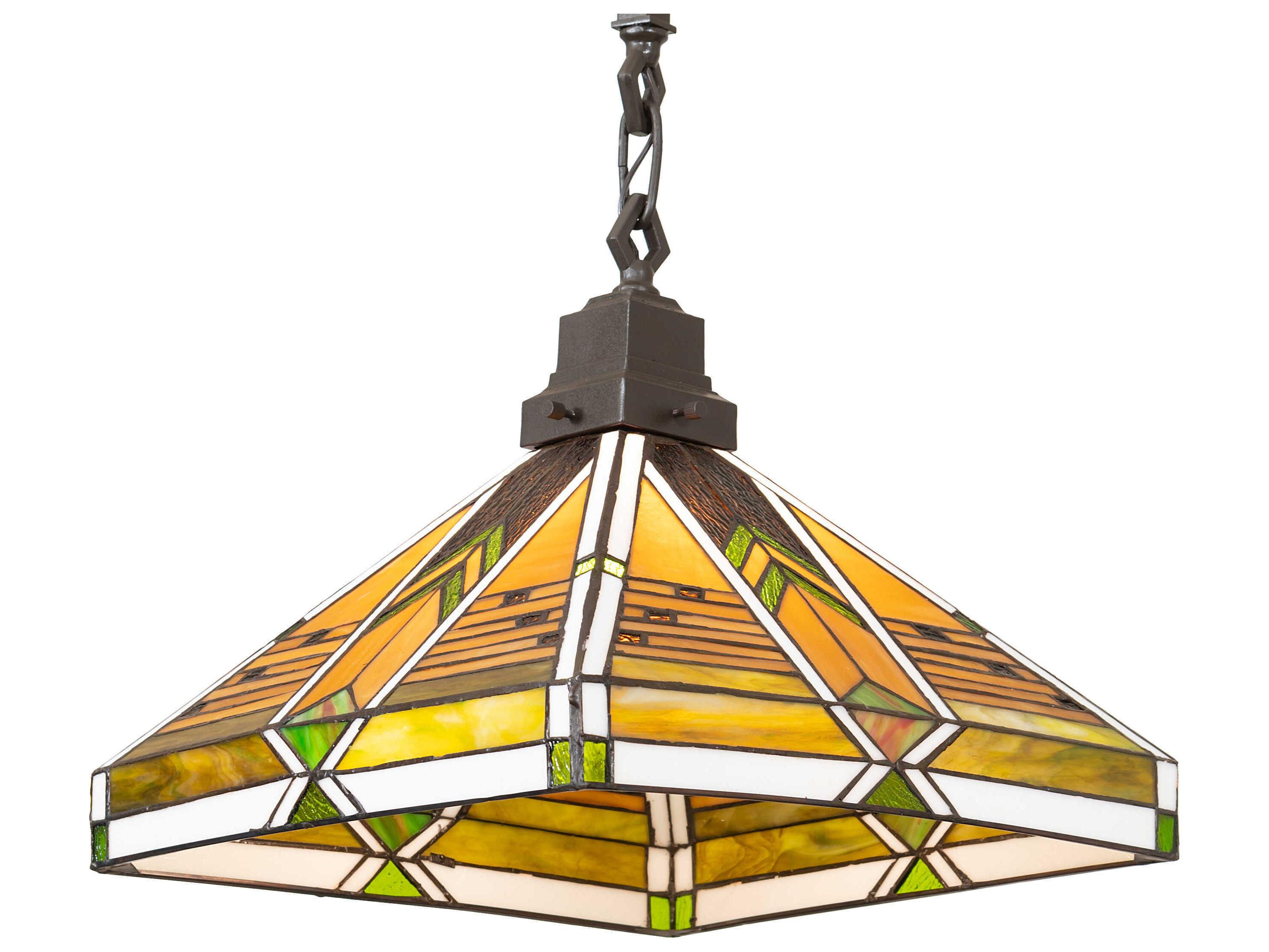 Meyda Abilene 1-Light Mahogany Bronze Geometric Pendant