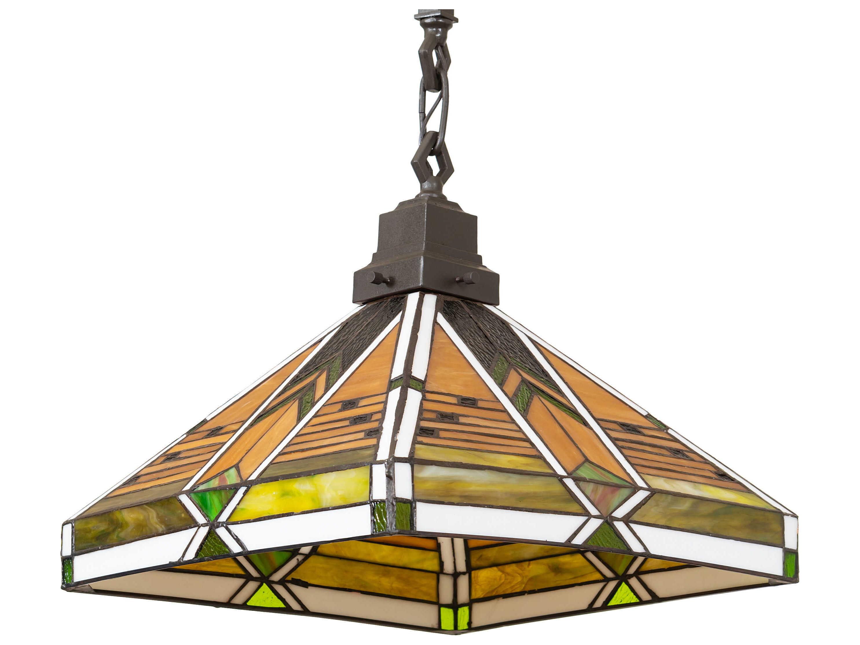 Meyda Abilene 1-Light Mahogany Bronze Geometric Pendant