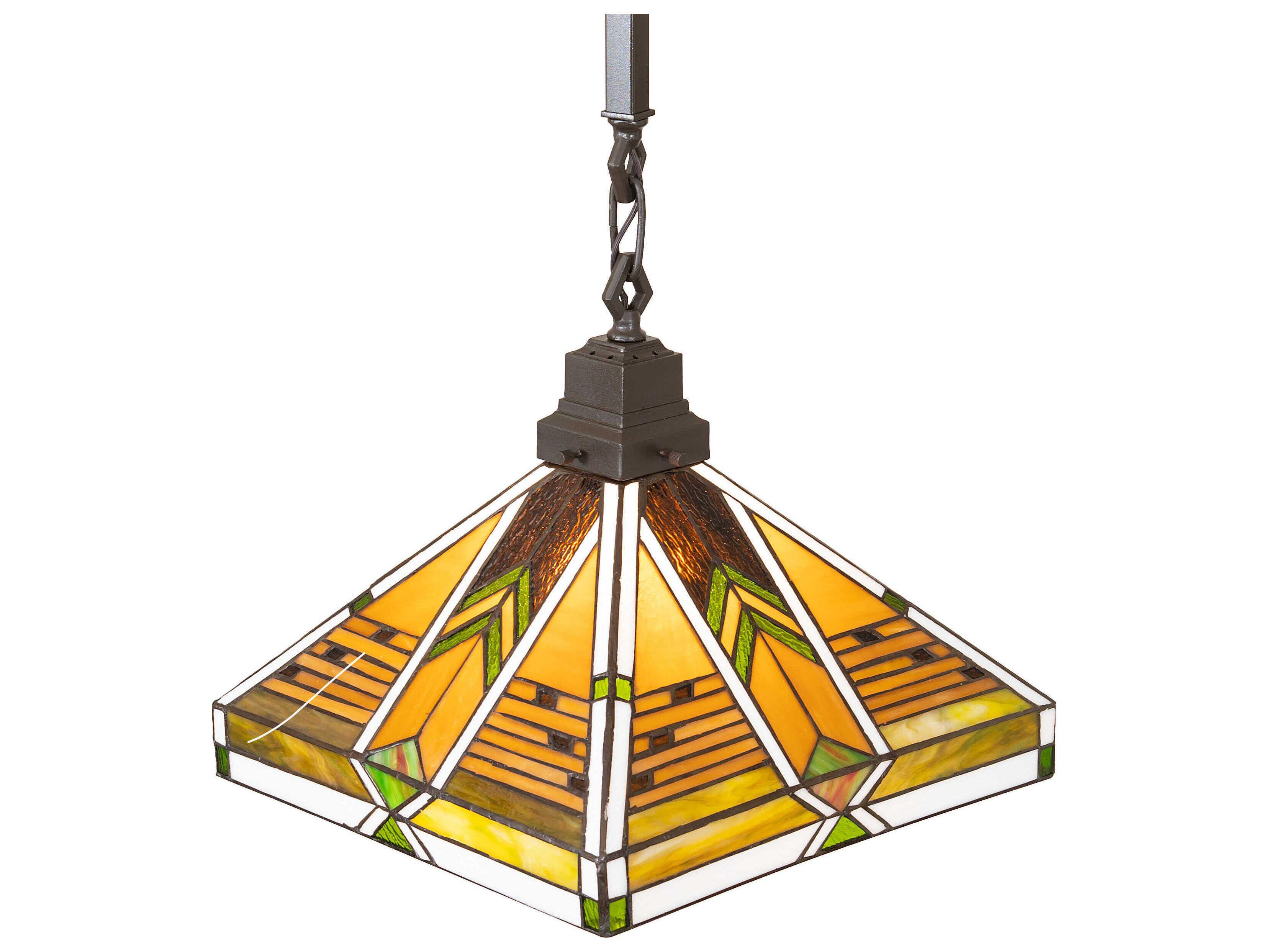 Meyda Abilene 1-Light Mahogany Bronze Geometric Pendant