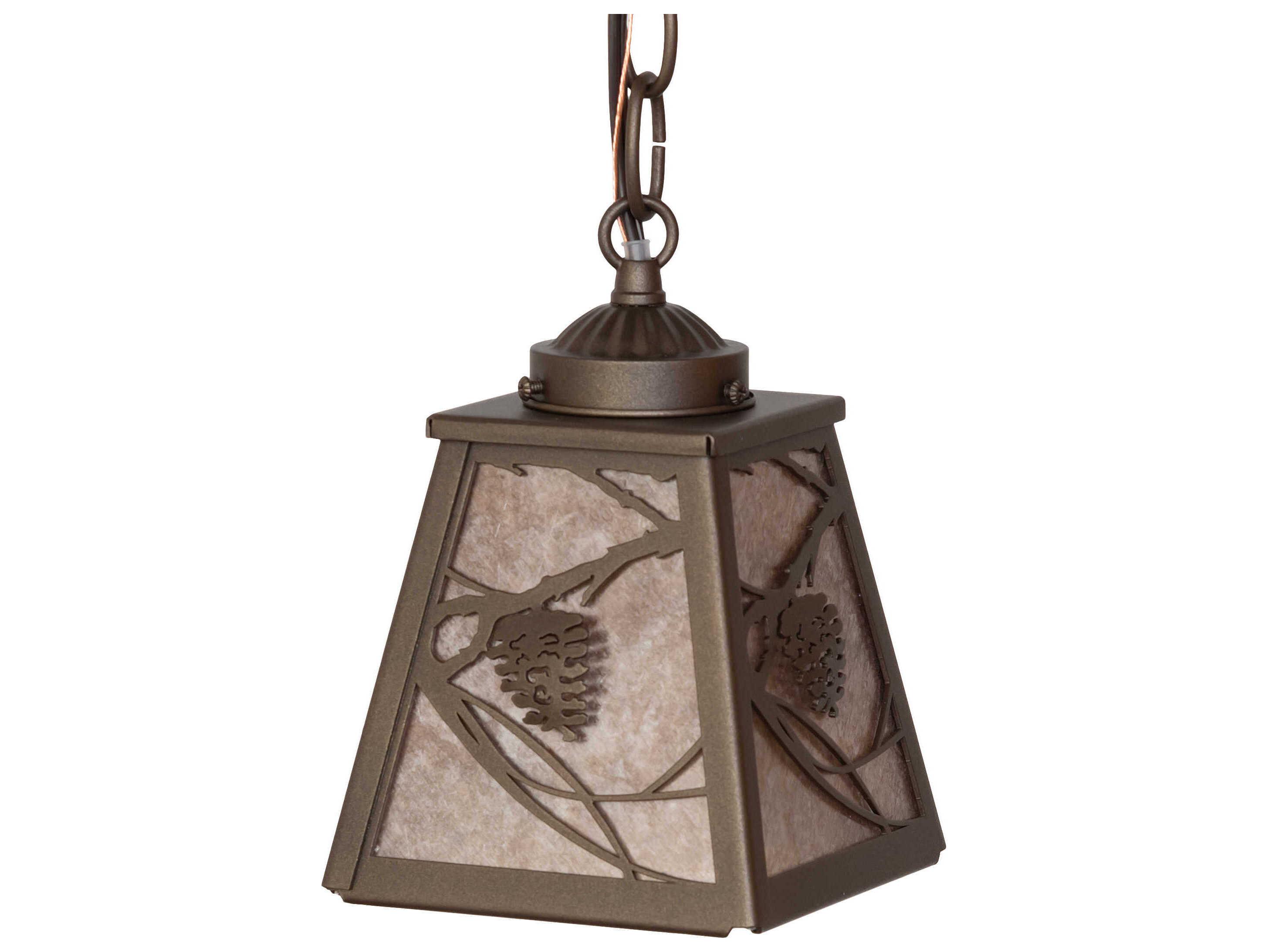 Meyda Whispering Pines 1-Light Tyler Bronze Lantern Mini Pendant