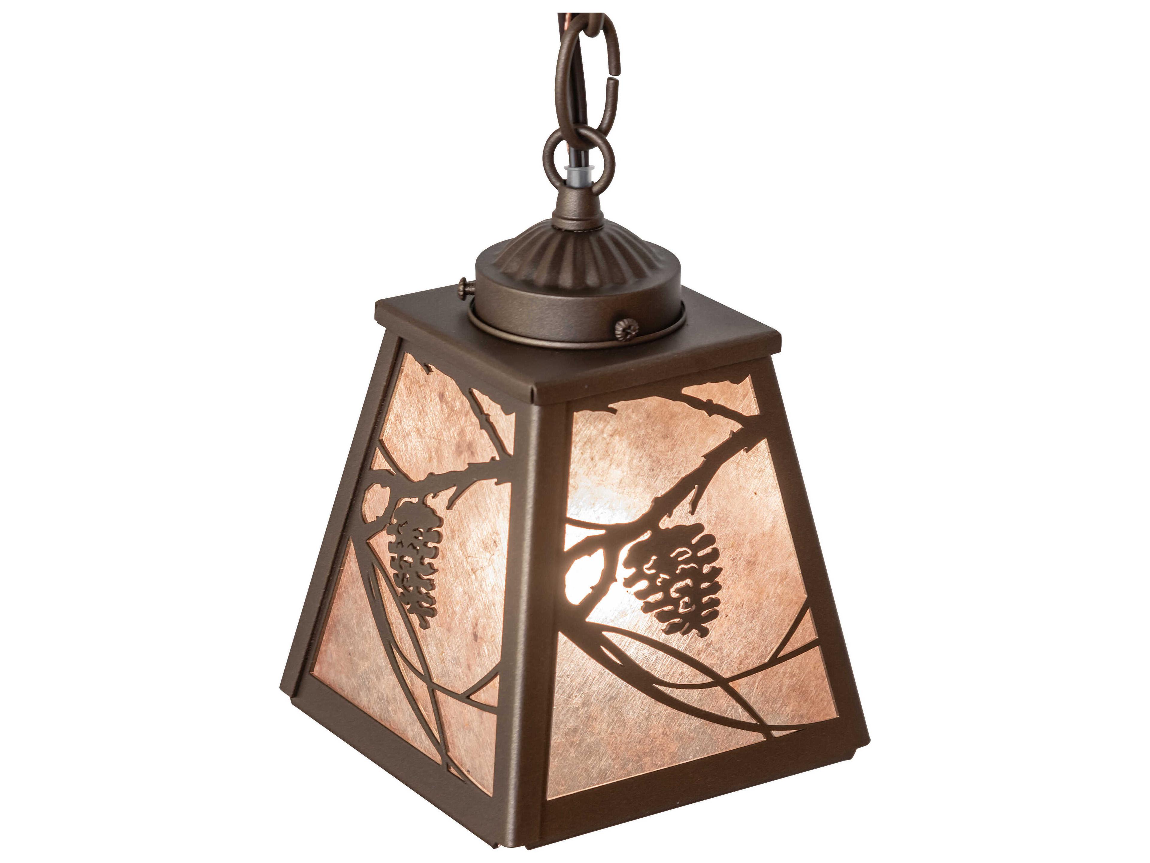 Meyda Whispering Pines 1-Light Tyler Bronze Lantern Mini Pendant