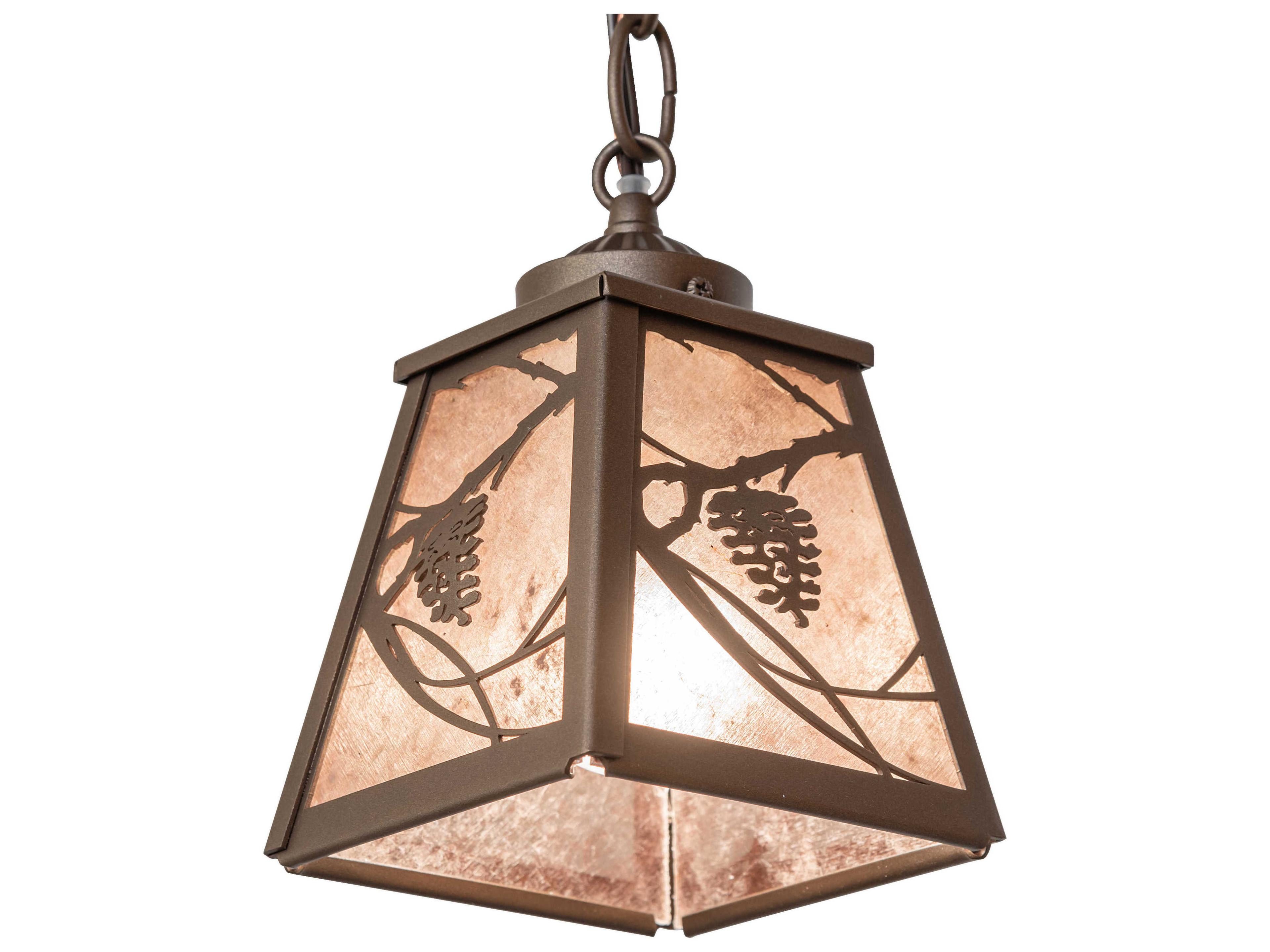Meyda Whispering Pines 1-Light Tyler Bronze Lantern Mini Pendant