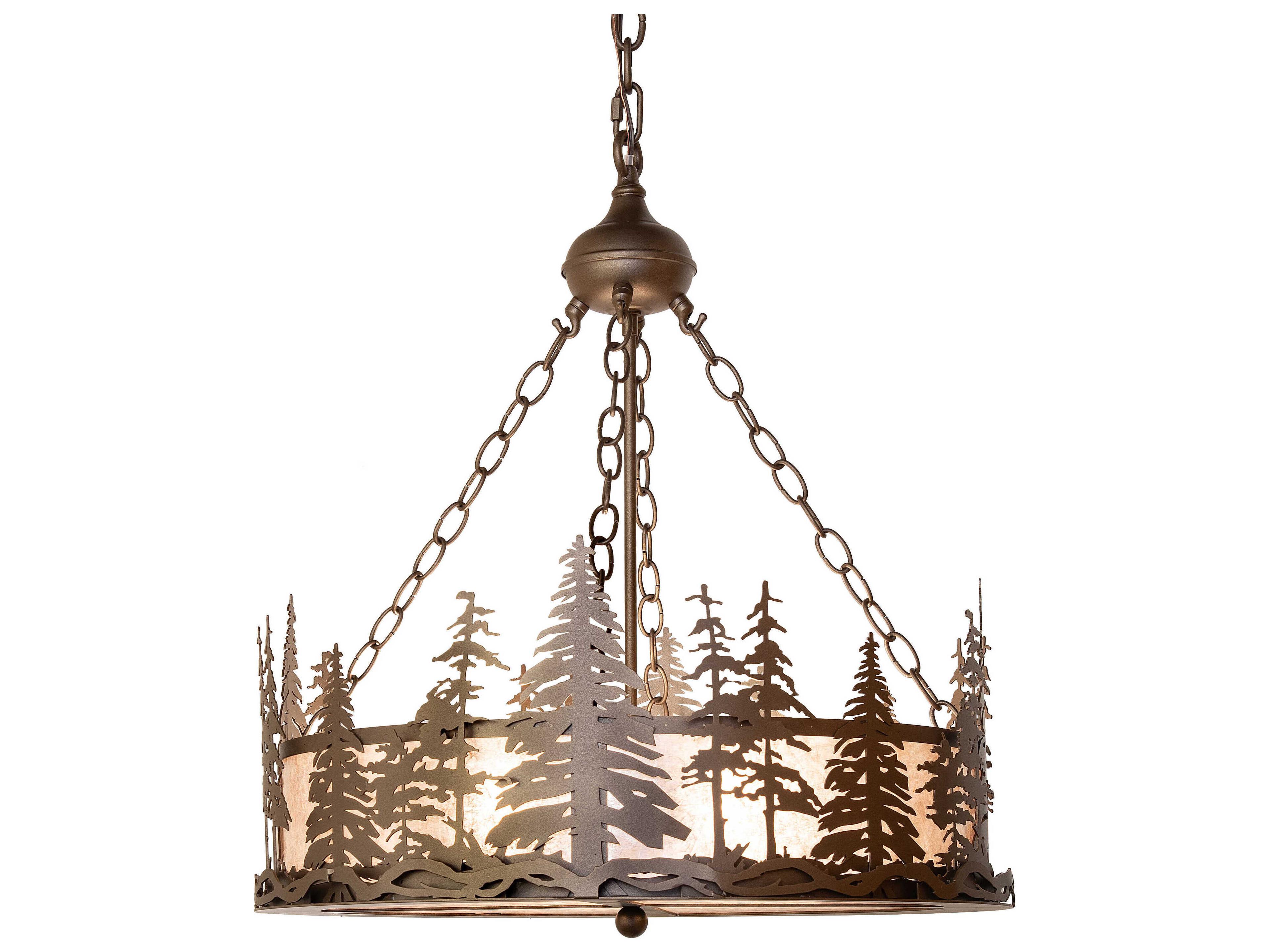 Meyda Tall Pines 4-Light Bronze Pendant