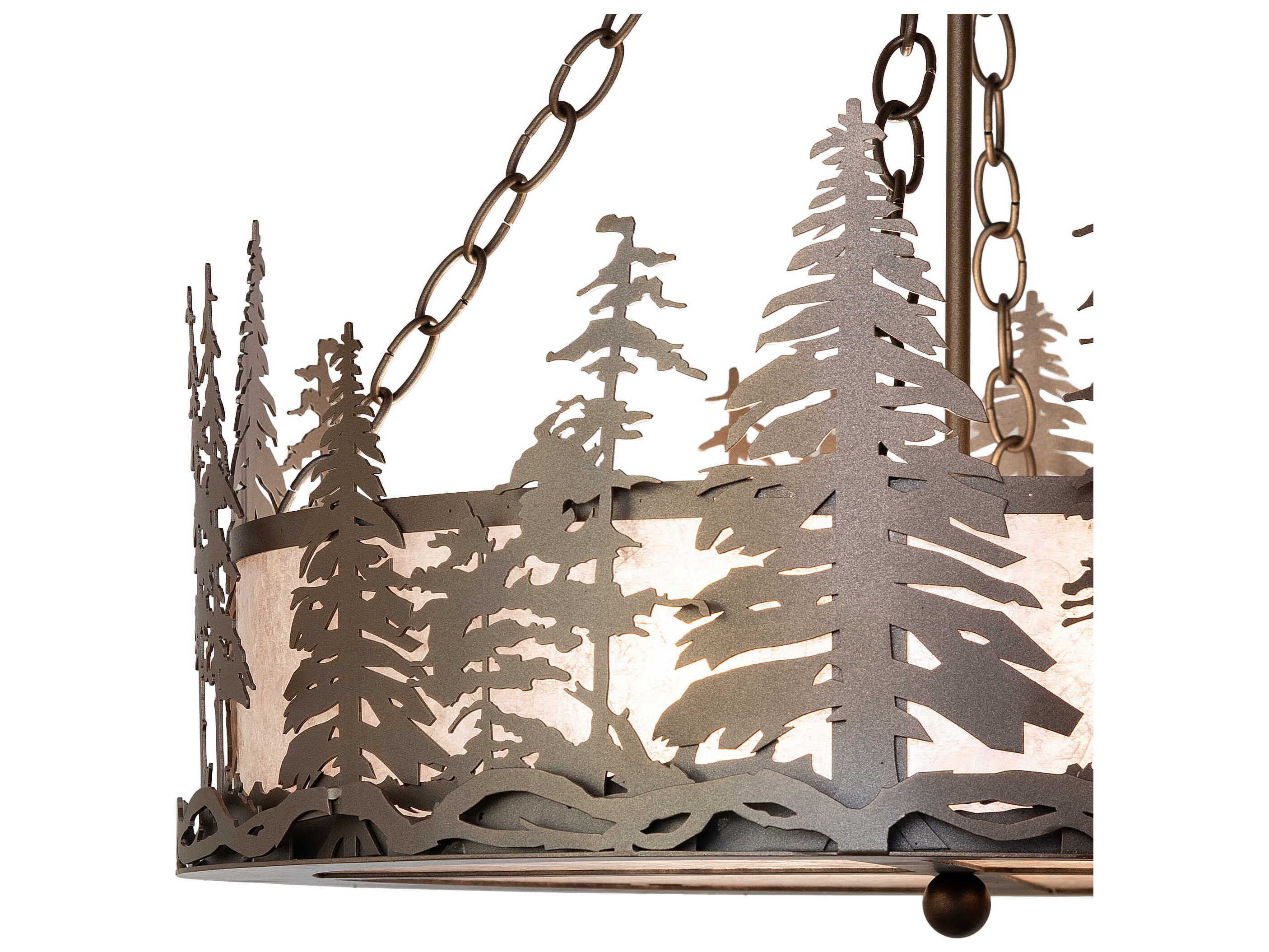 Meyda Tall Pines 4-Light Bronze Pendant