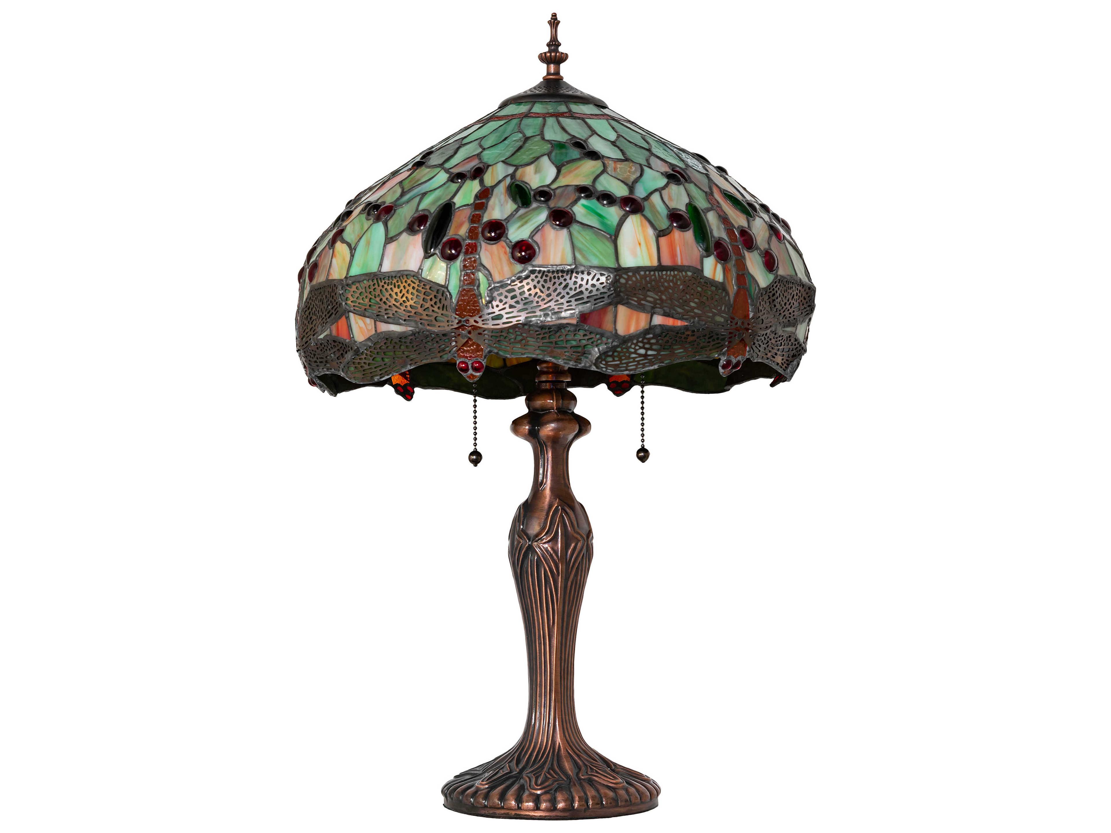 Meyda Tiffany Hanginghead Dragonfly Mahogany Bronze Table Lamp