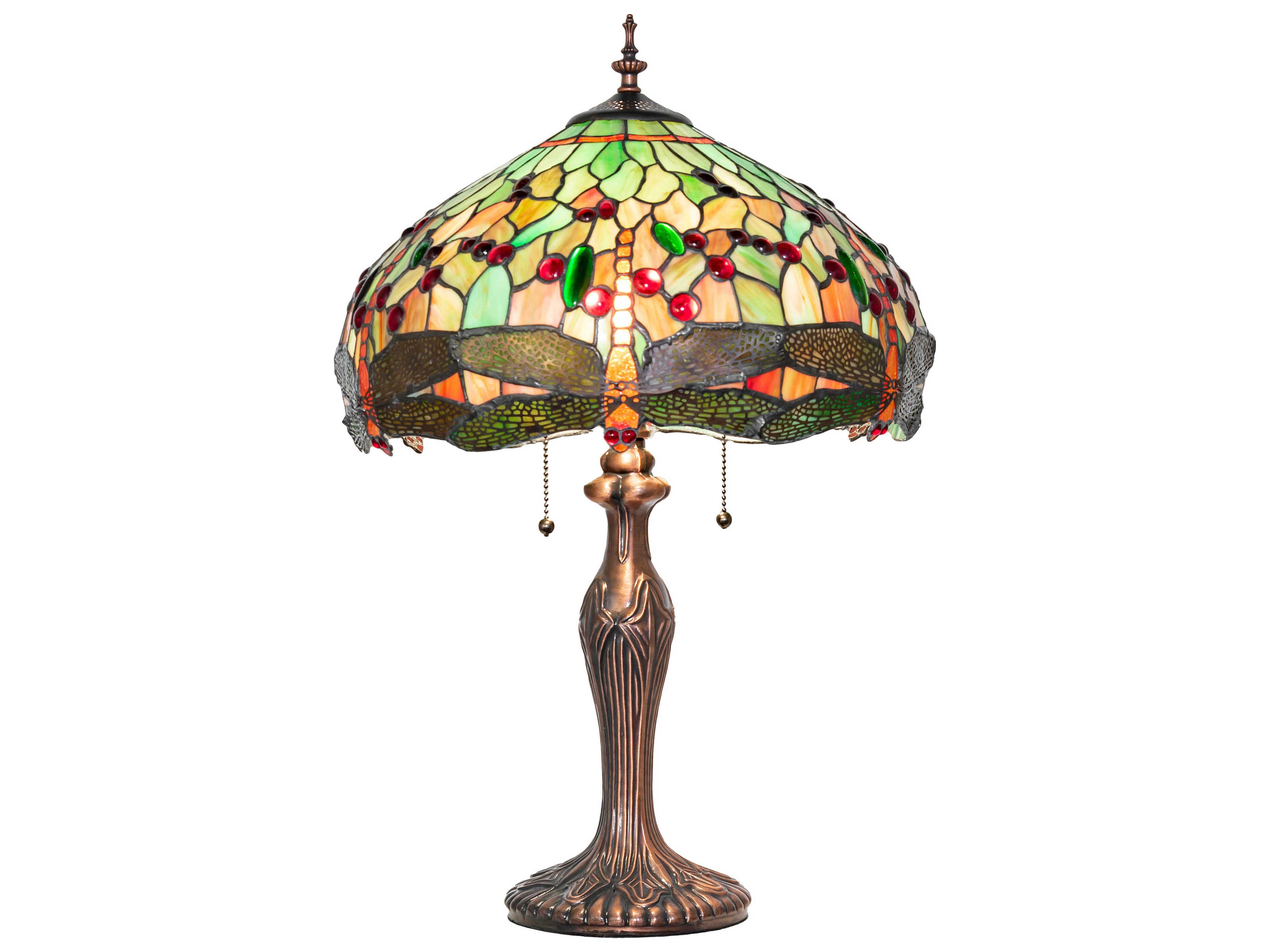 Meyda Tiffany Hanginghead Dragonfly Mahogany Bronze Table Lamp