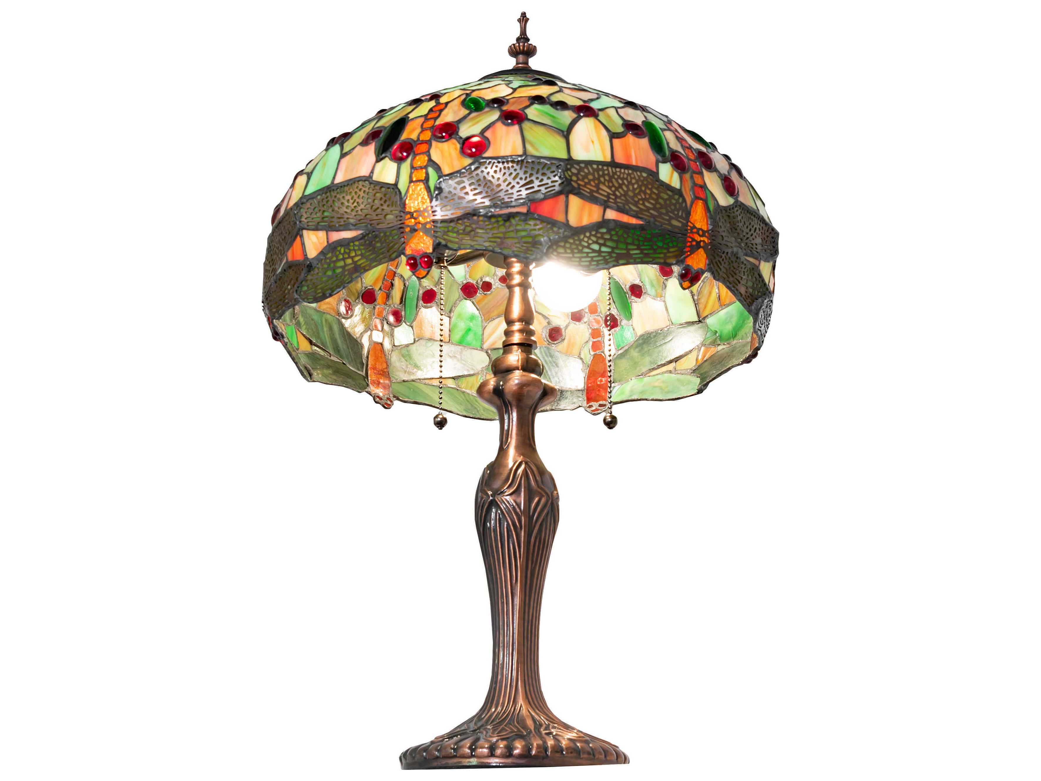 Meyda Tiffany Hanginghead Dragonfly Mahogany Bronze Table Lamp