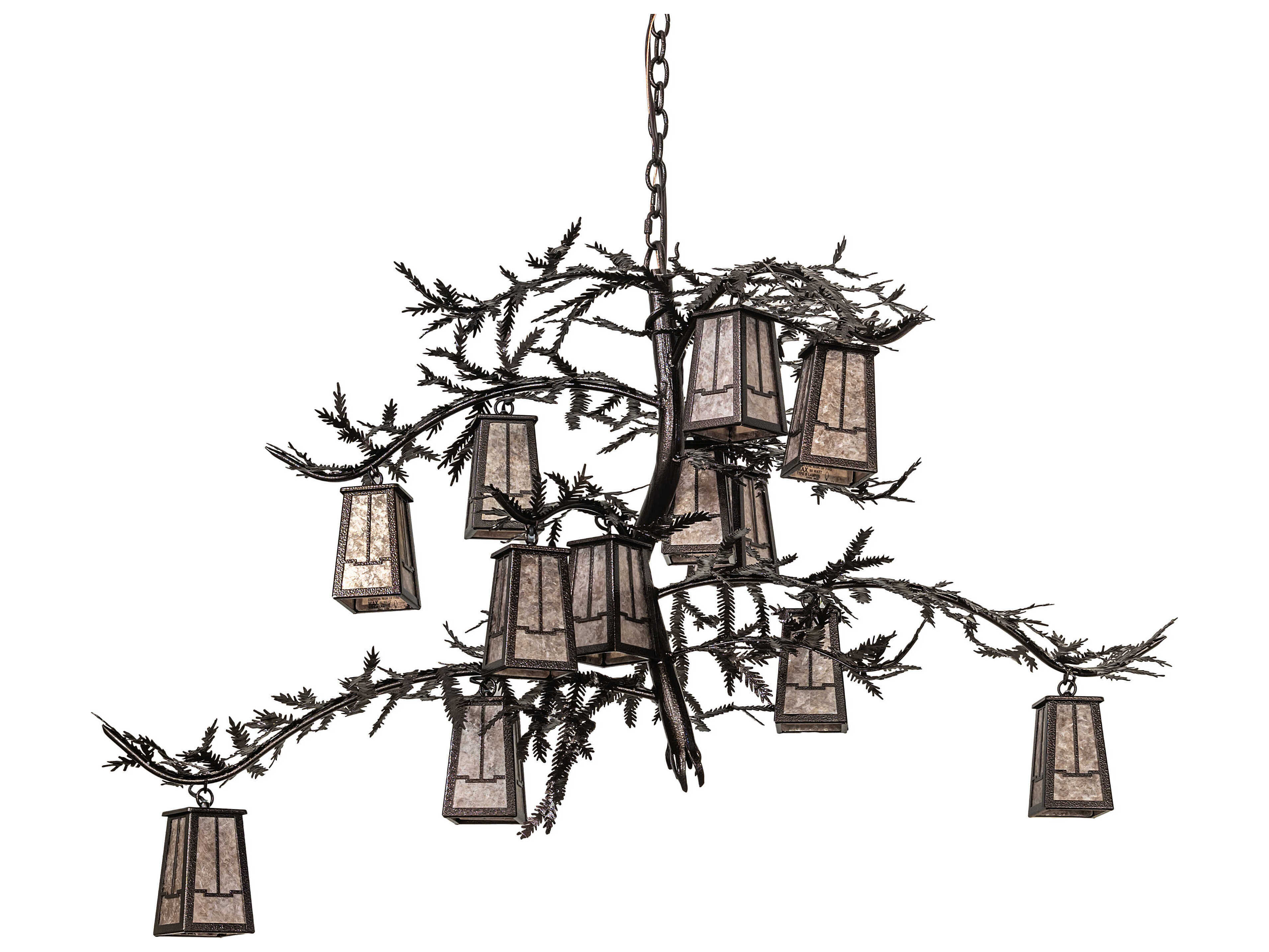 Meyda Pine Branch Valley View 12-Light Copper Vein Chandelier