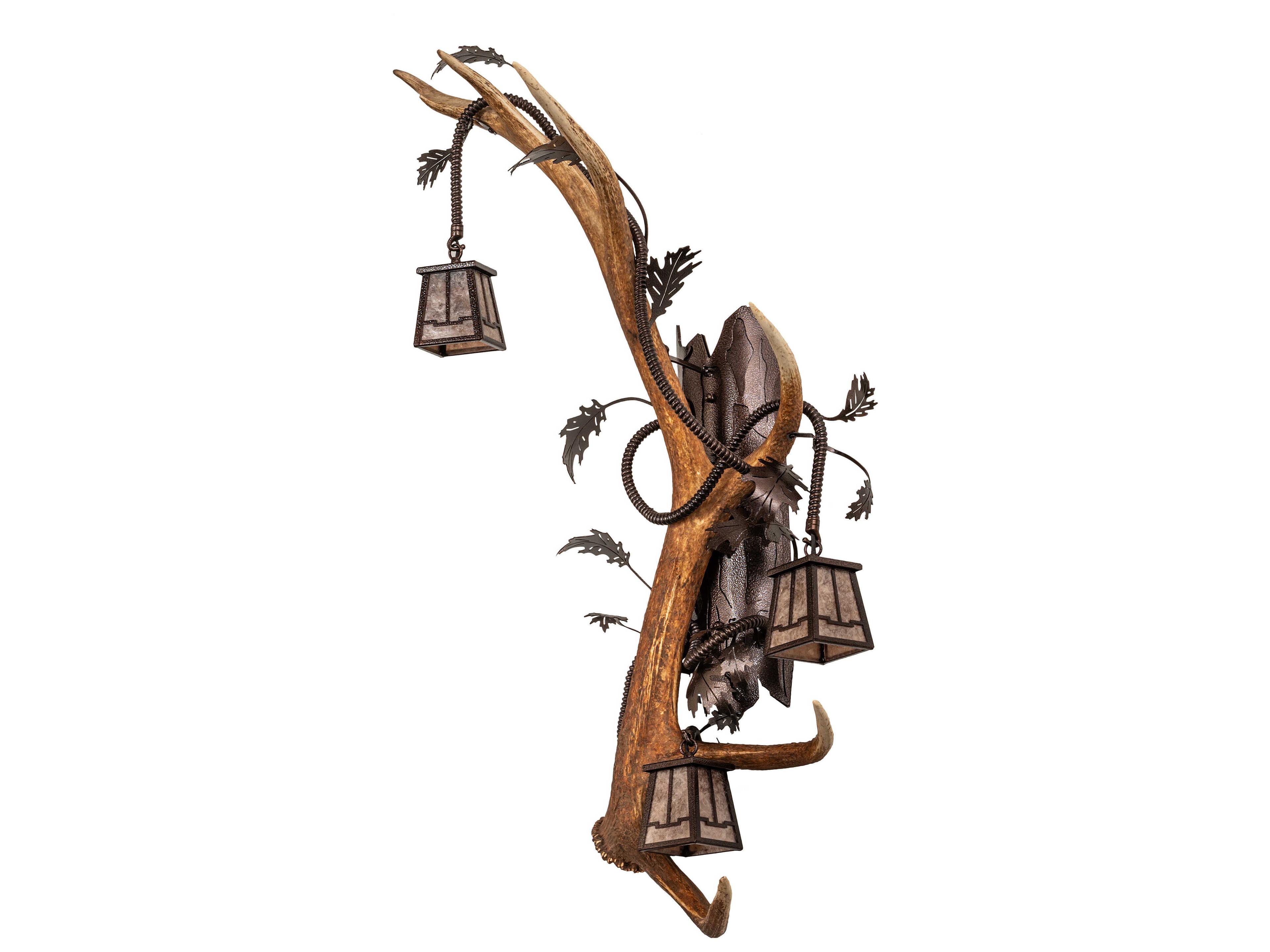 Meyda Antlers 3-Light Copper Vein Wall Sconce