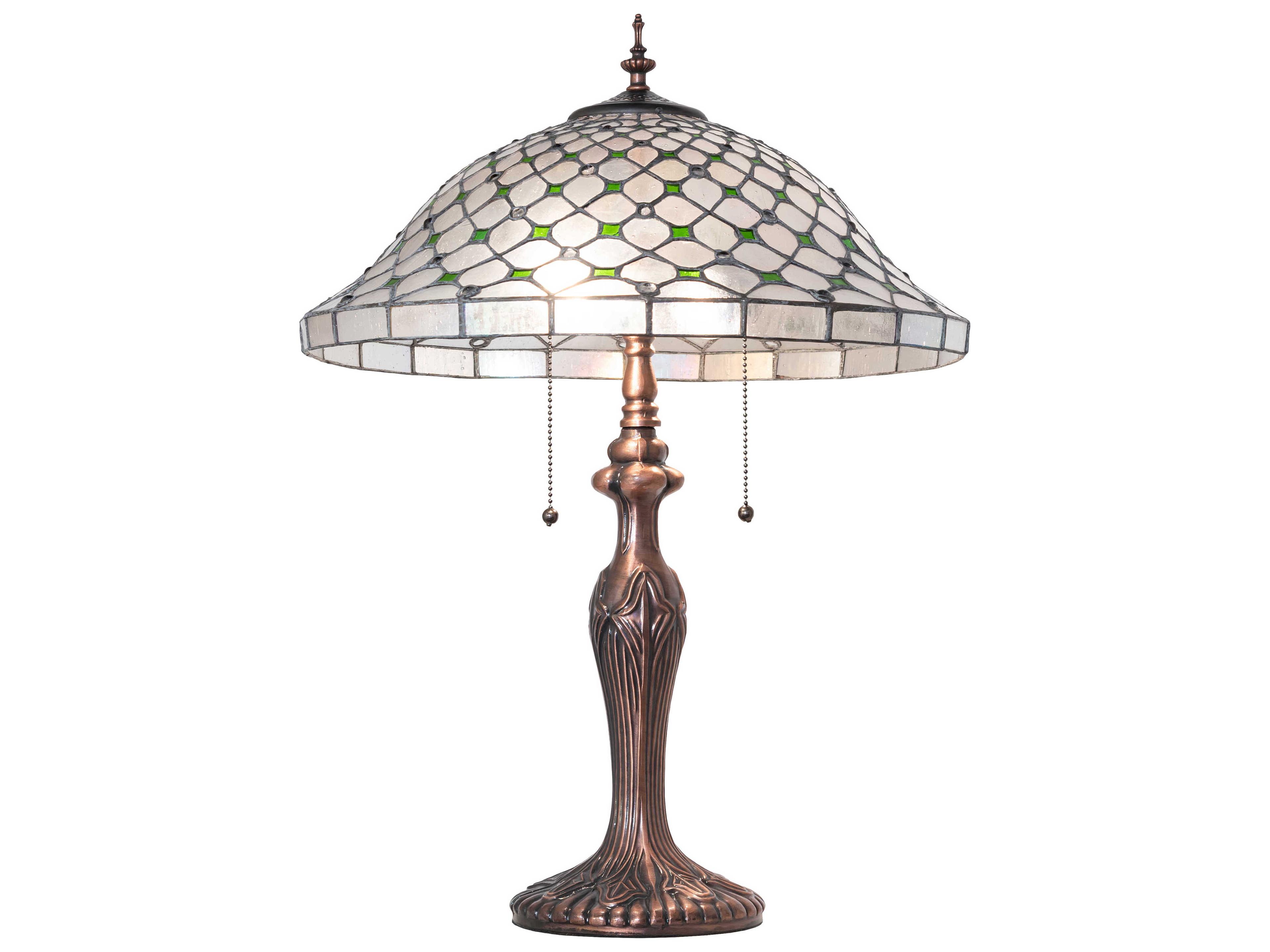 Meyda Diamond & Jewel Mahogany Bronze Table Lamp