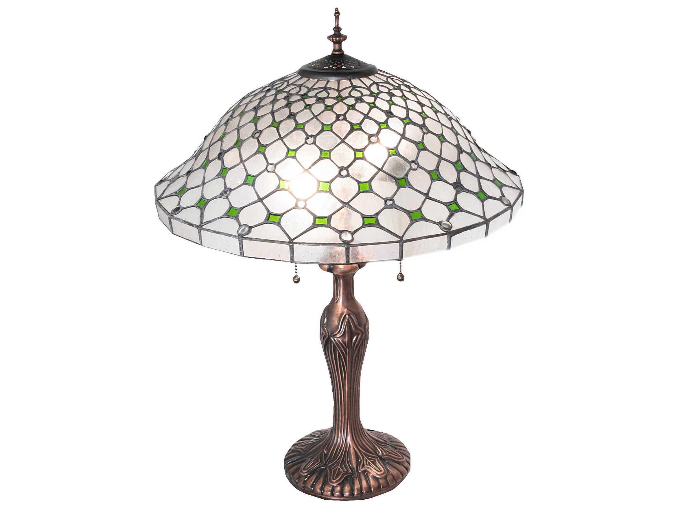 Meyda Diamond & Jewel Mahogany Bronze Table Lamp